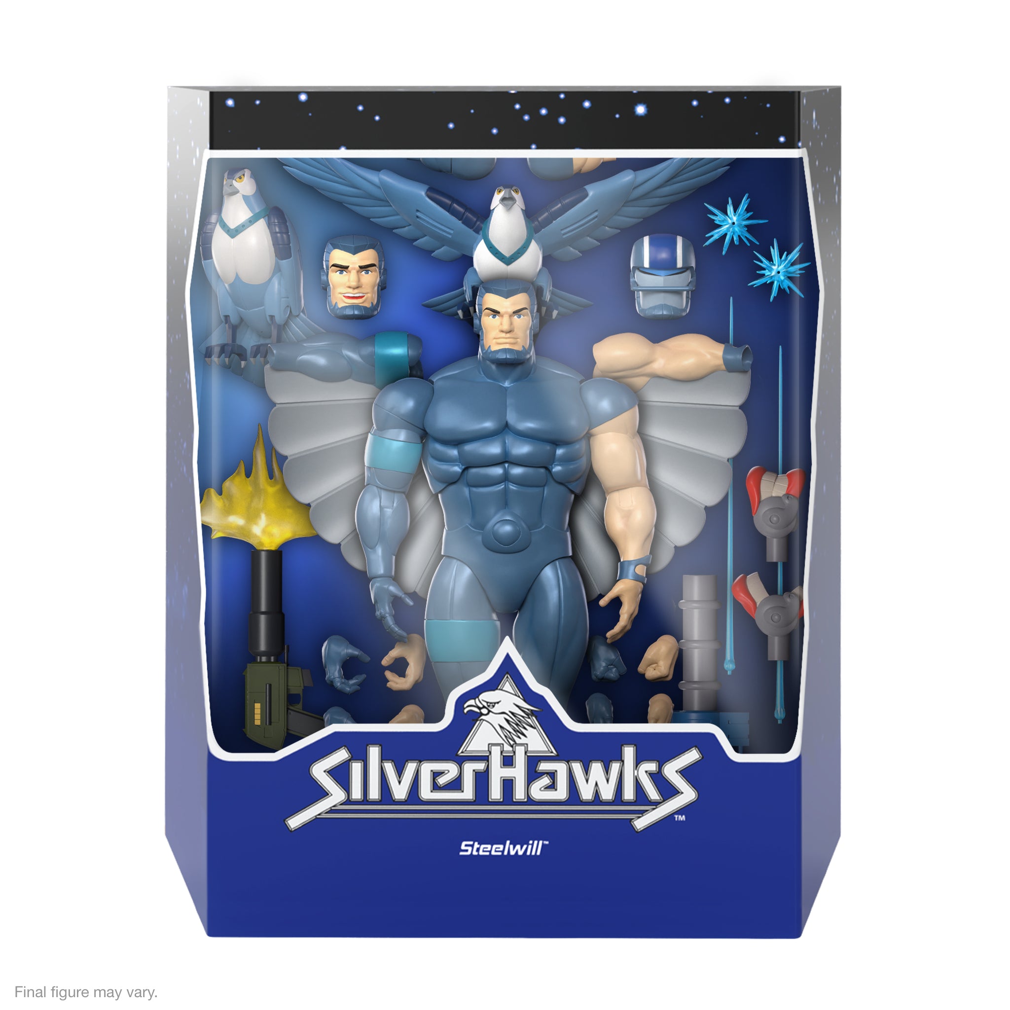 Super7 SilverHawks Ultimates Steelwill figurina 18 cm articulata