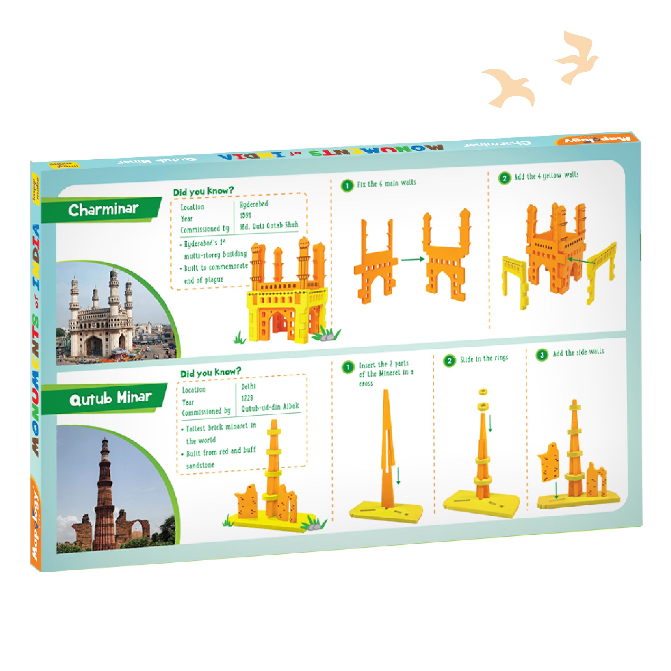 Imagimake Mapology Charminar Qutab Minar puzzle 3D 2 monumente