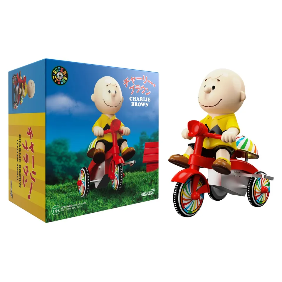 Super7 Peanuts Super Cycles Charlie Brown tricicleta rosie