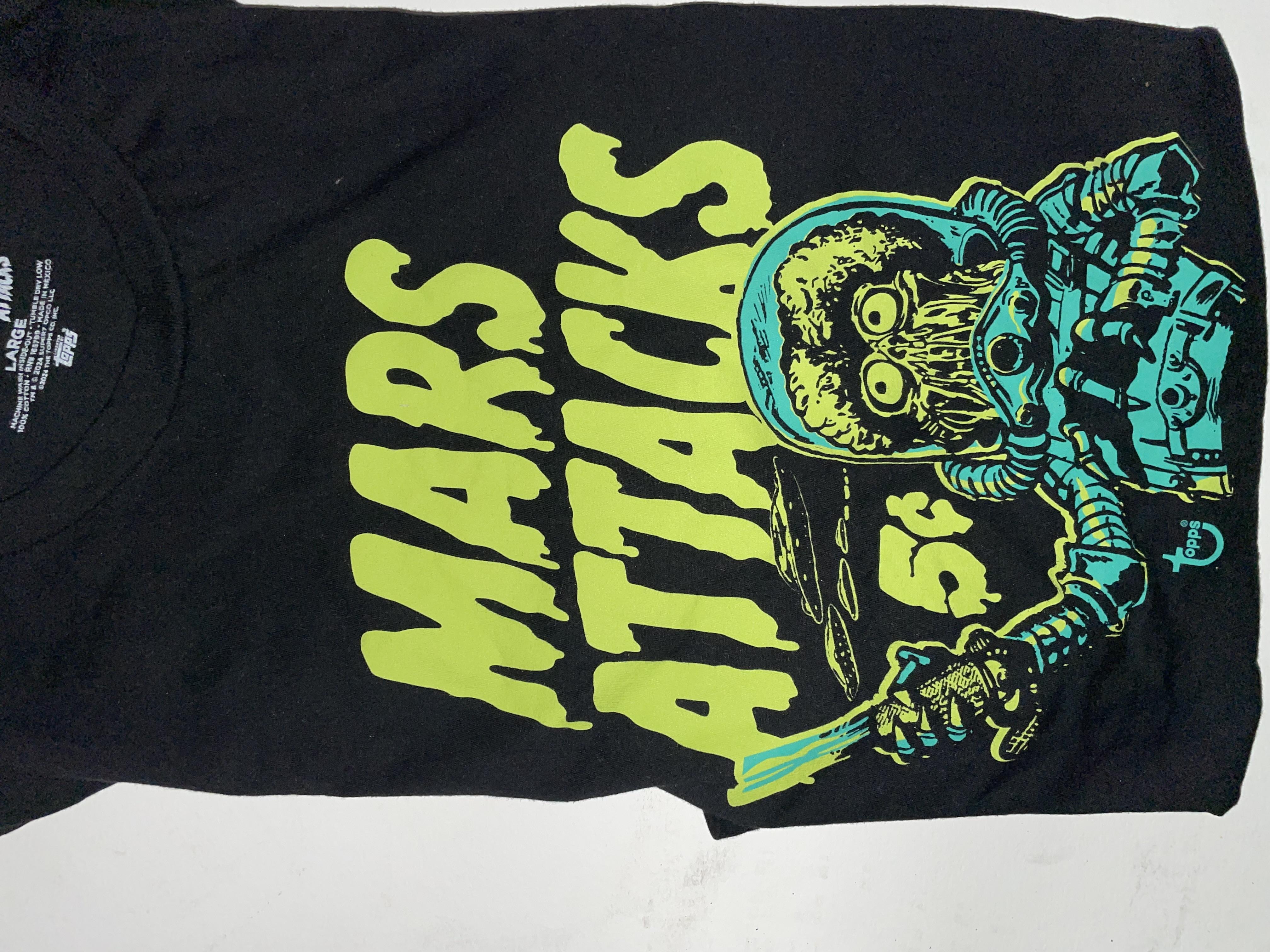 Super7 Mars Attacks Wax Wrapper tricou negru fosforescent