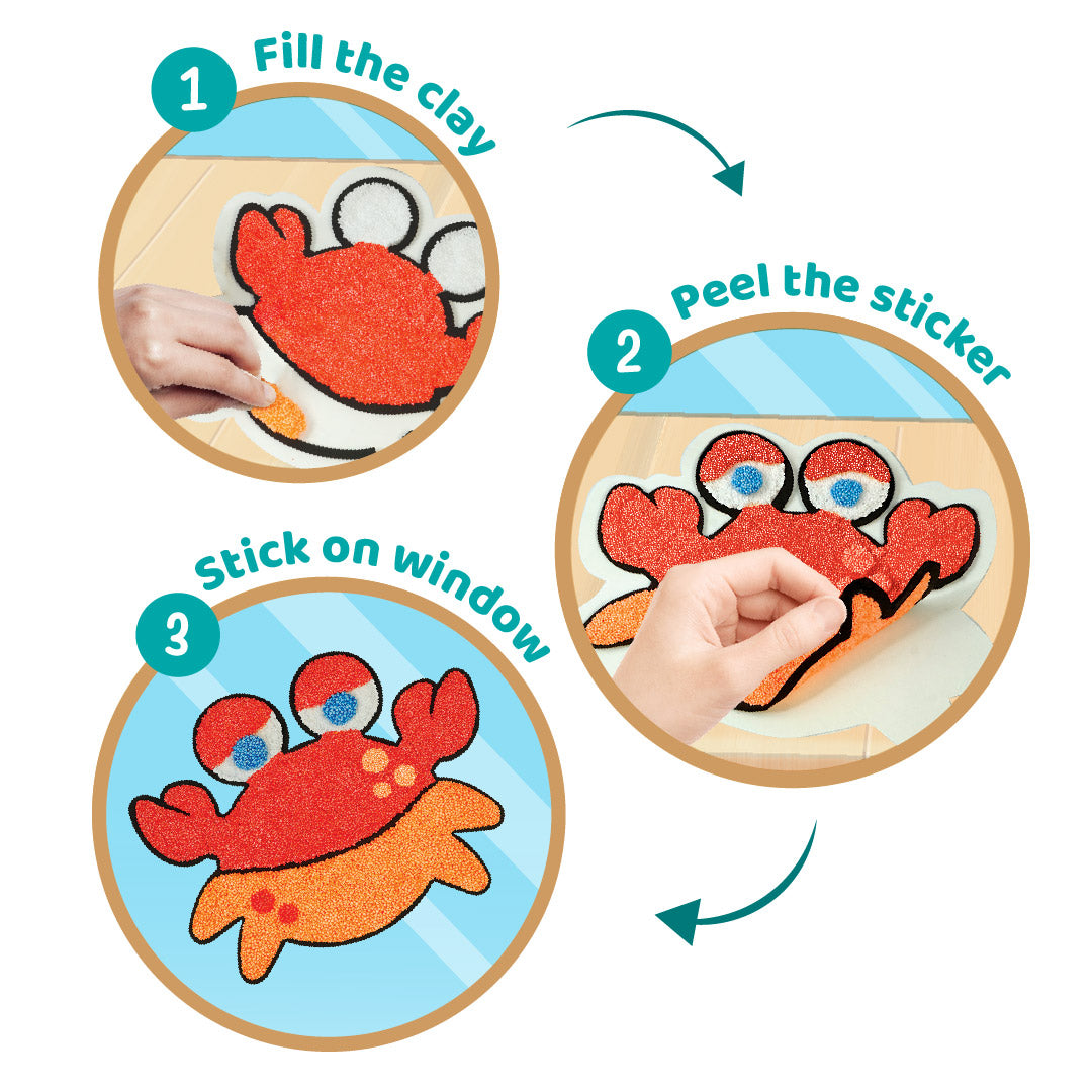 Imagimake Clay Stickers Aqua World set plastilina 6 culori