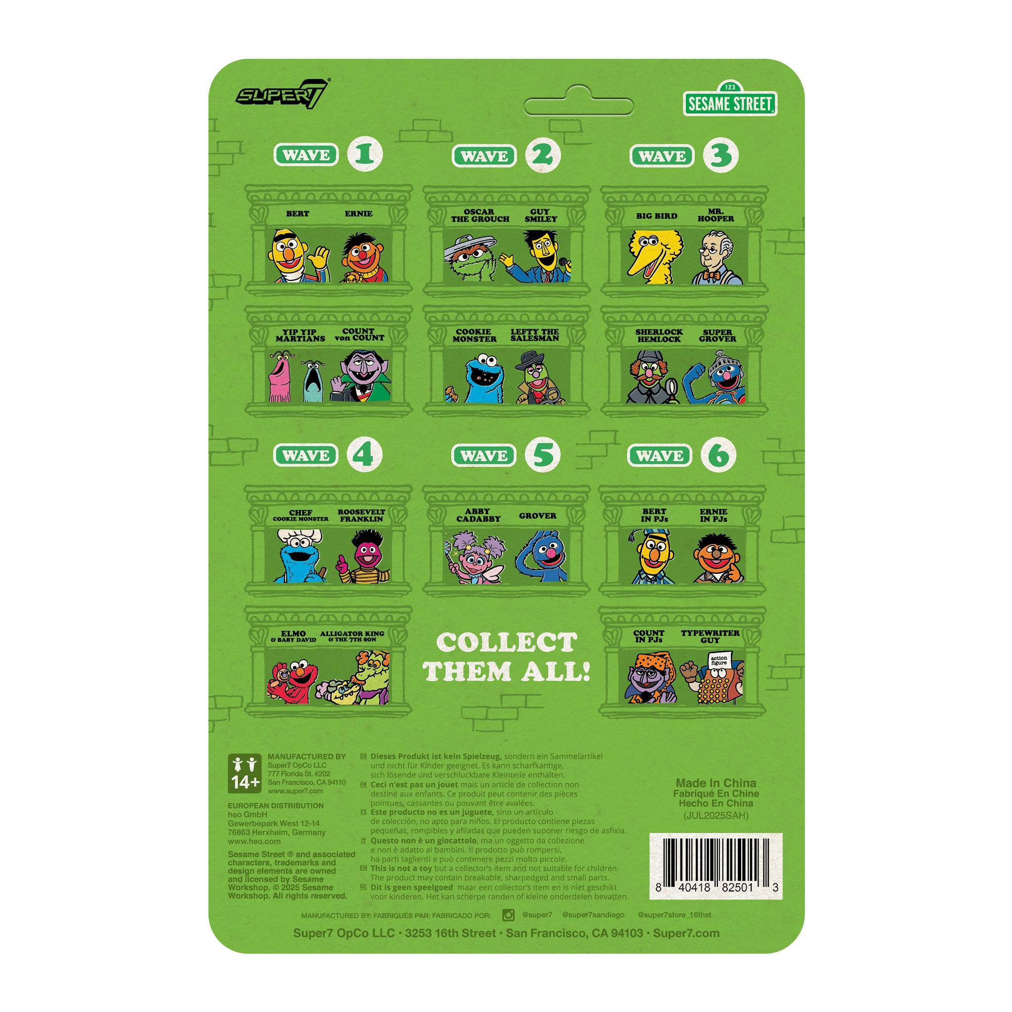 Super7 Sesame Street ReAction Typewriter Guy figurina 6 cm