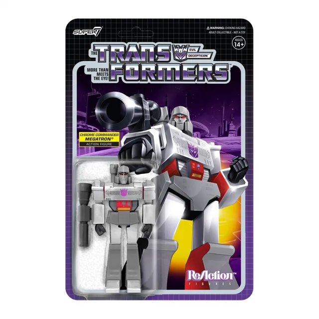 Super7 Transformers ReAction Megatron Chrome Commander figurină