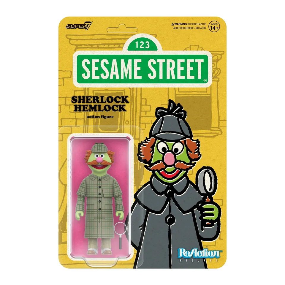 Super7 Sesame Street ReAction figurina Sherlock Hemlock 9,5 cm