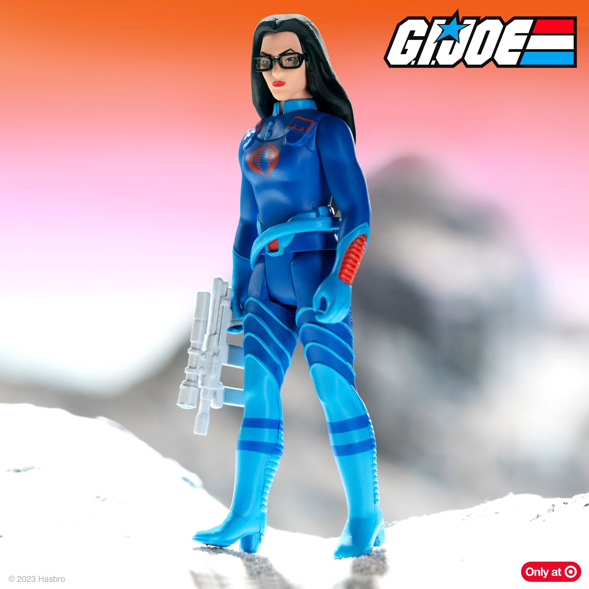 Super7 ReAction Baroness Cartoon Dark Blue figurină