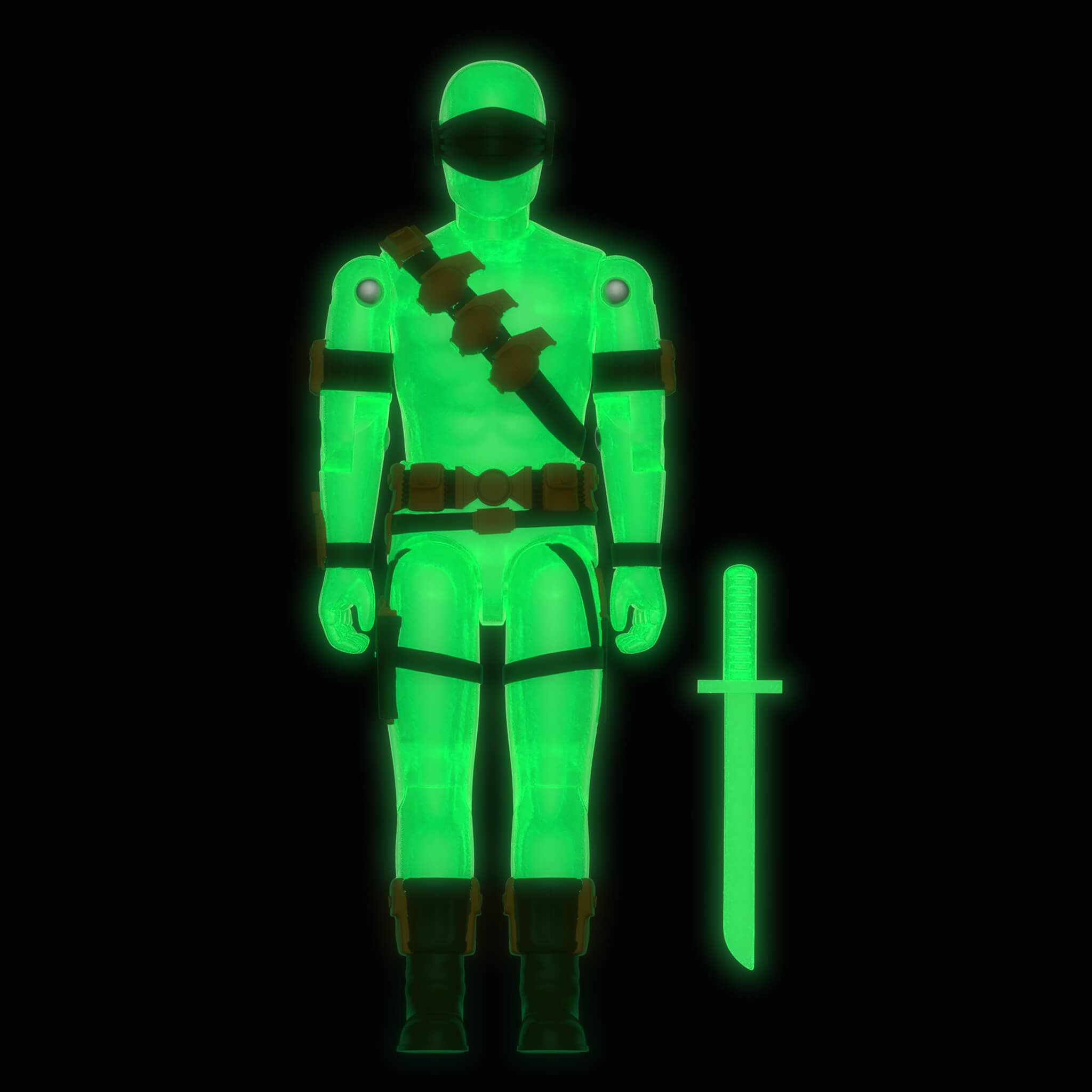 Super7 G.I. Joe Glow Patrol Green set 3 figurine ReAction+