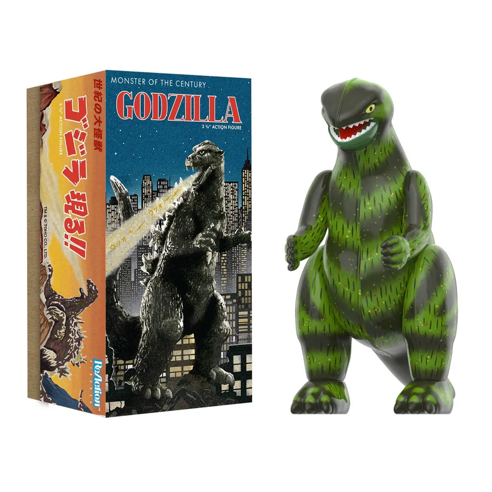 Super7 ReAction Godzilla Retro Tin figurina verde 3,75 inch