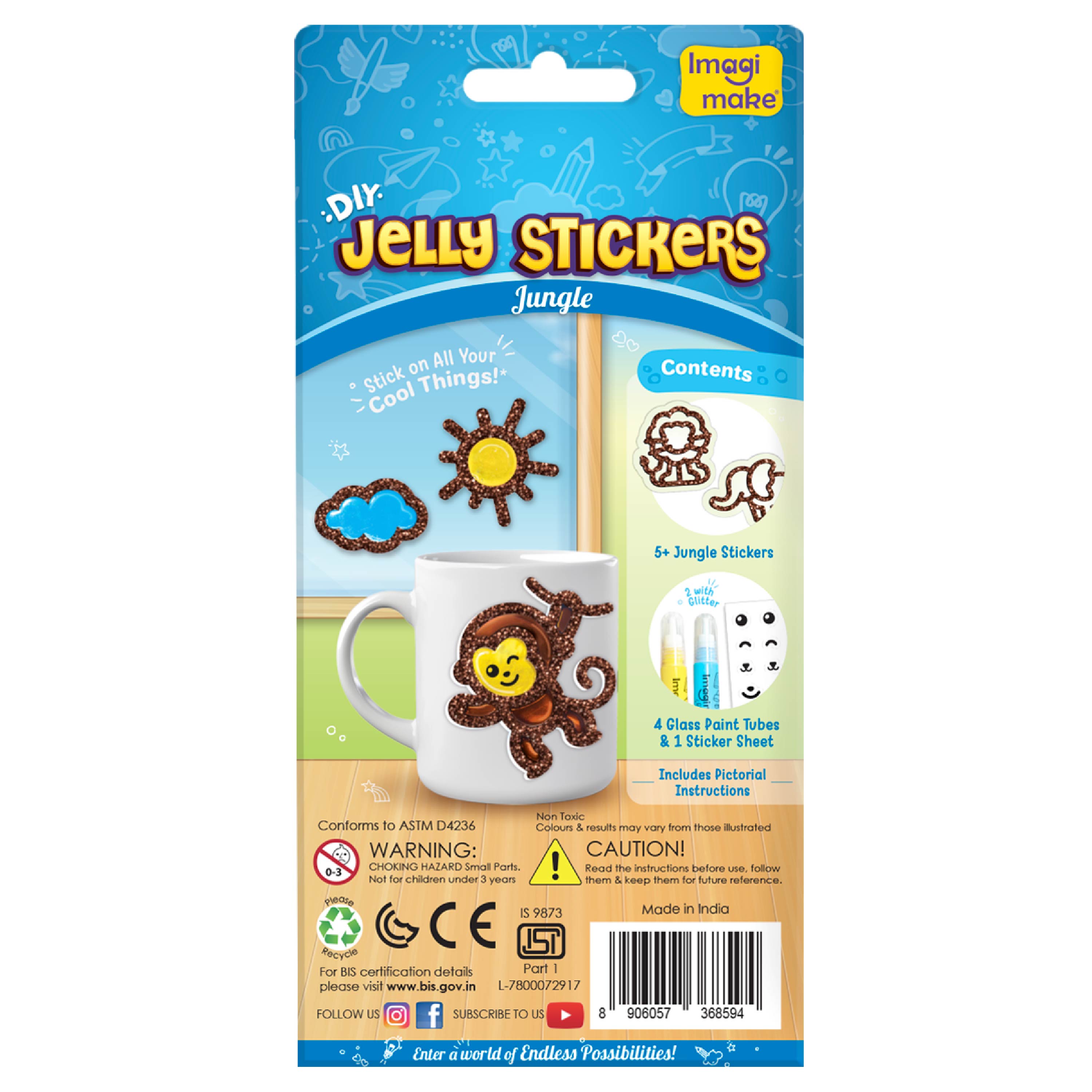 Imagimake Jelly Stickers Jungle set stickere vitraliu
