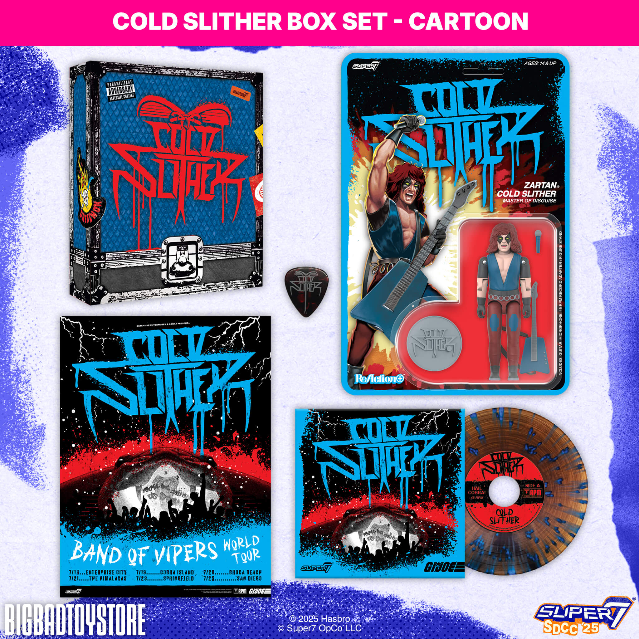 Super7 ReAction+ G.I. Joe Cold Slither figurina cu vinil