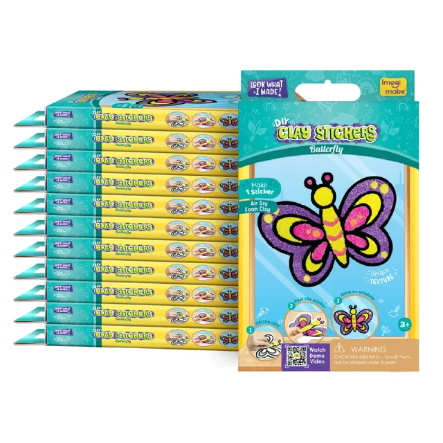 Imagimake Clay Stickers Butterfly set creativ 12 stickere