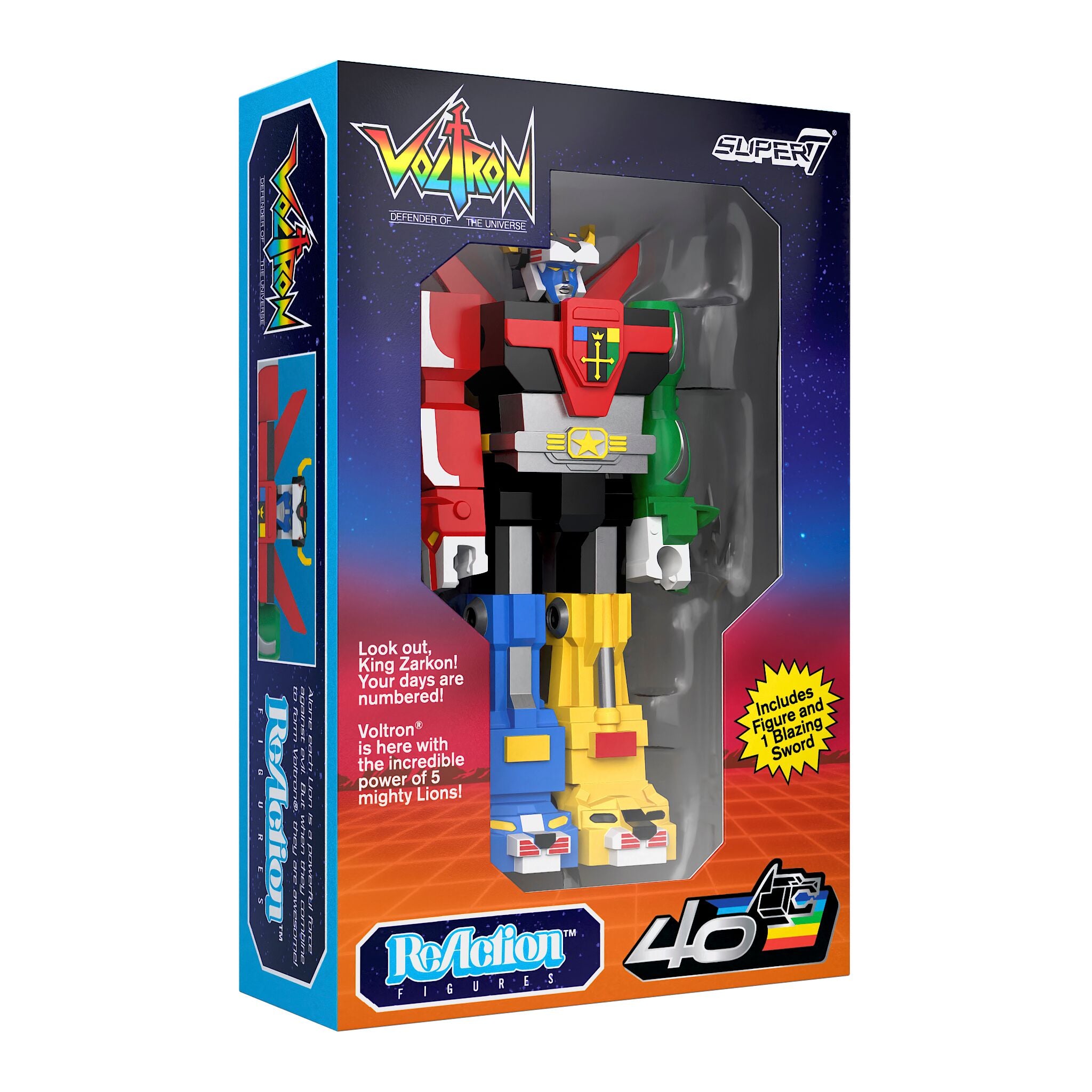 Super7 Voltron ReAction figurina 9,5 cm editie vintage sabie