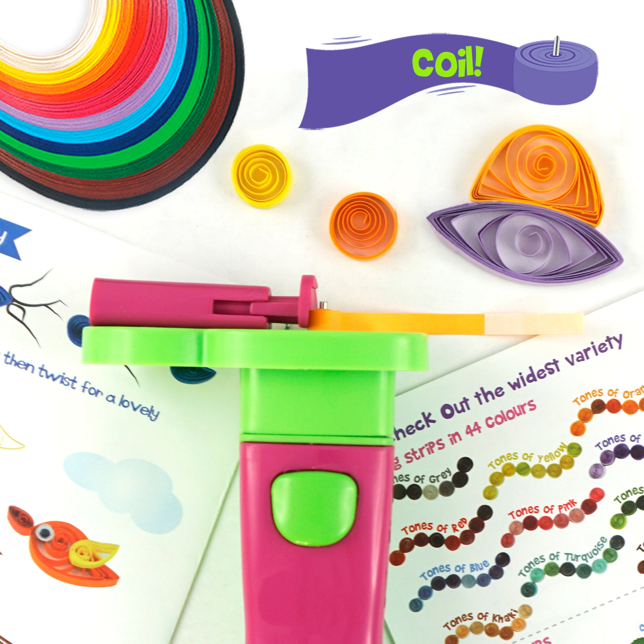 Imagimake Super Quiller set quilling roz benzi hartie