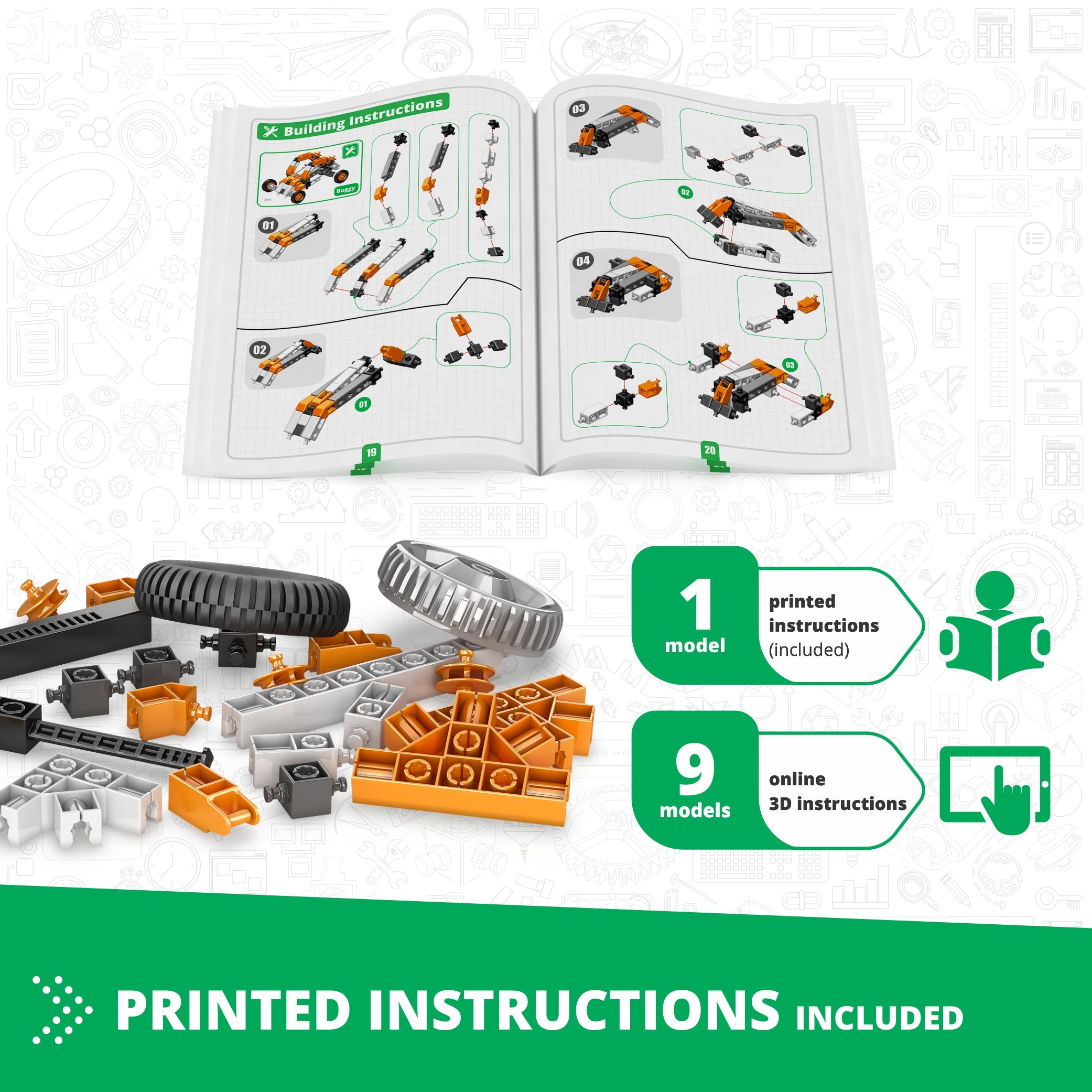 Engino Discovering STEM How Cars Work set constructie 10 masinute