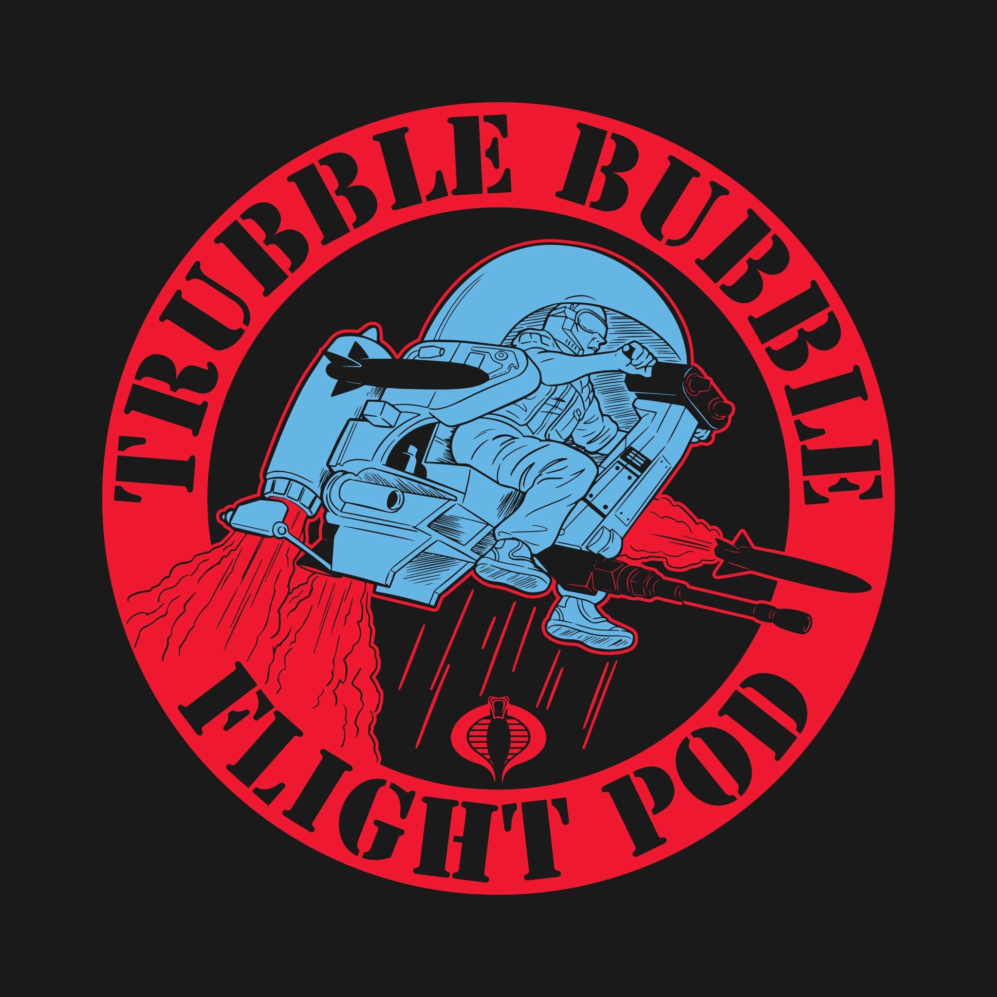 Super7 G.I. Joe Cobra Flight Pod tricou bumbac albastru