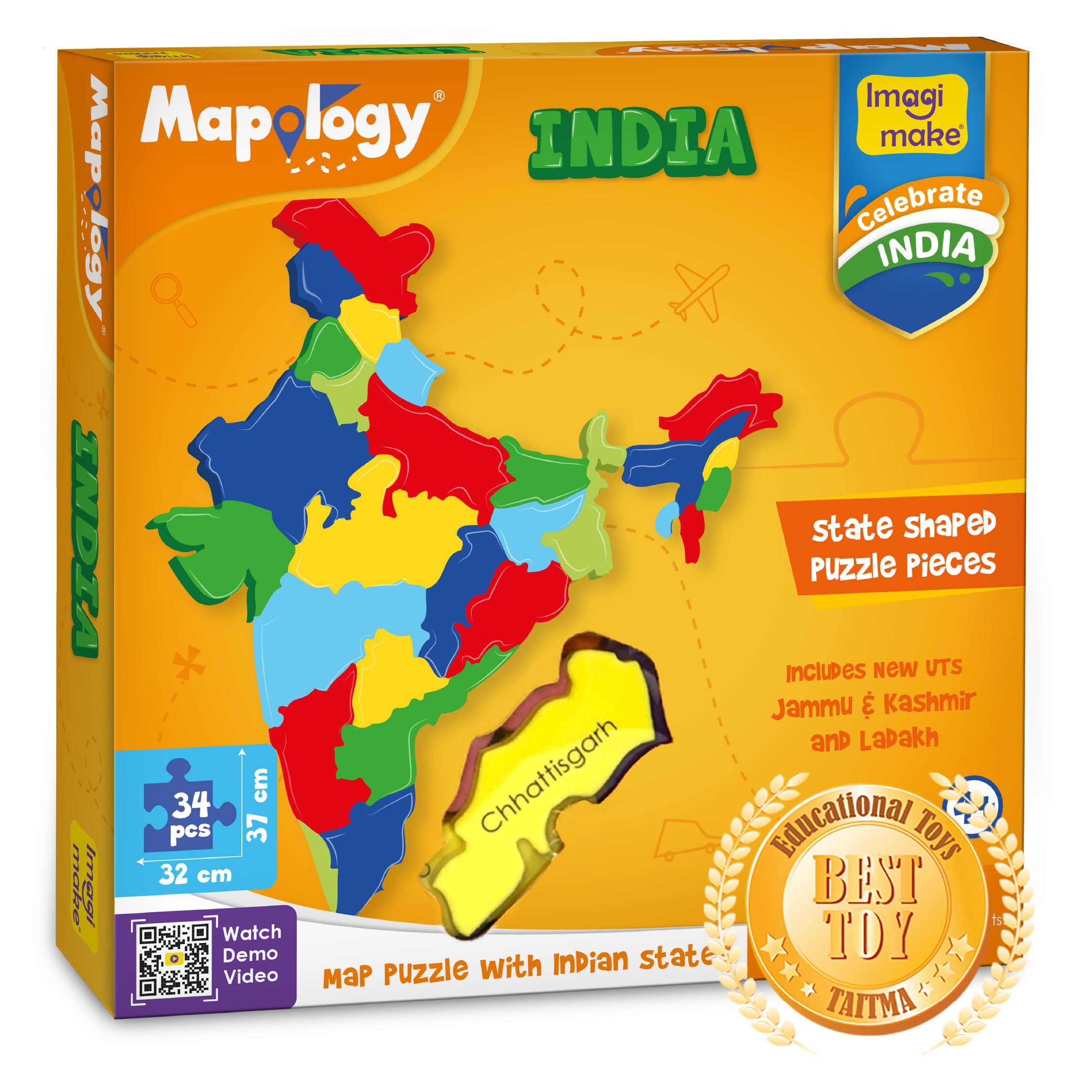 Imagimake Mapology puzzle India Lume sistem solar suspendat