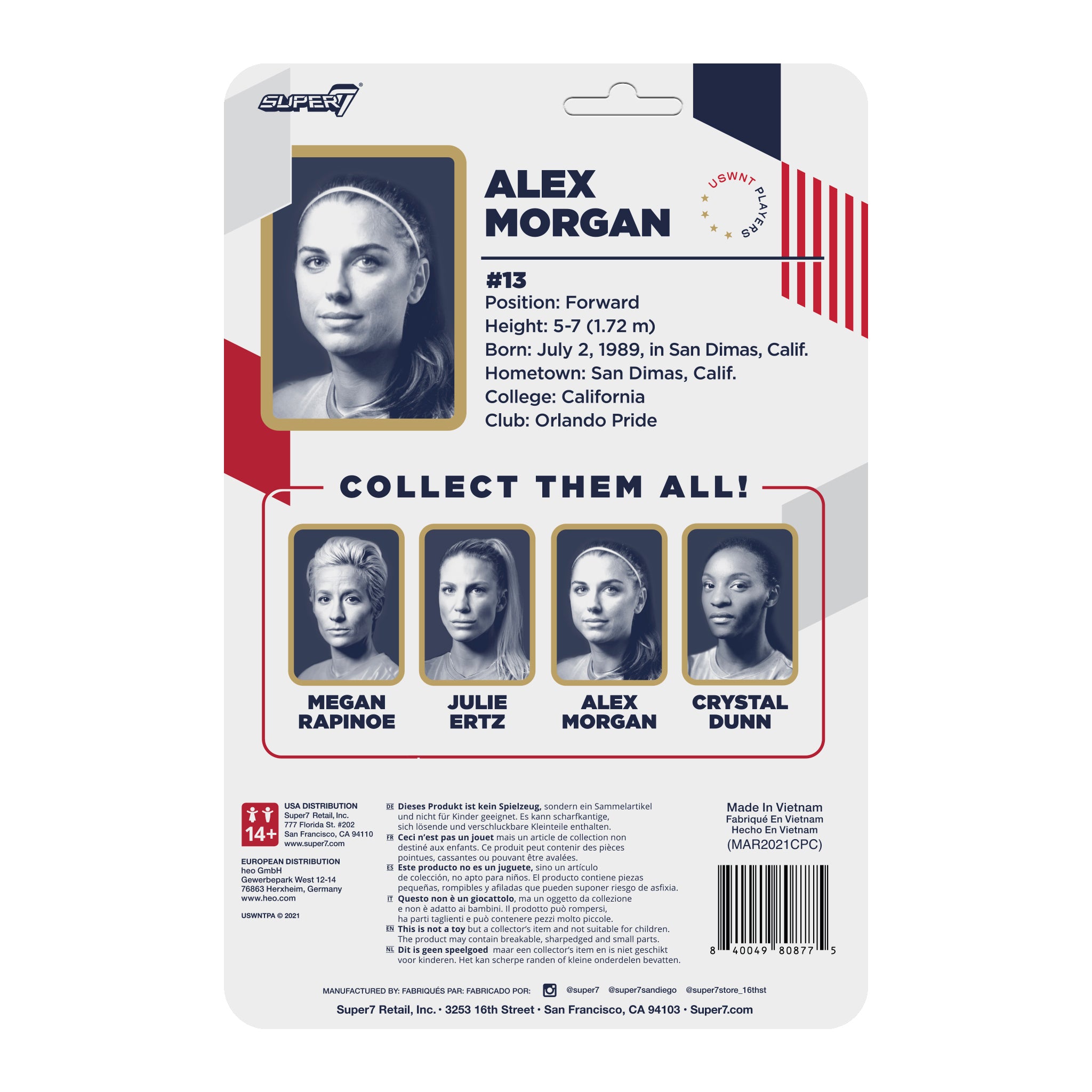 Super7 Supersports Alex Morgan figurina fotbal feminin