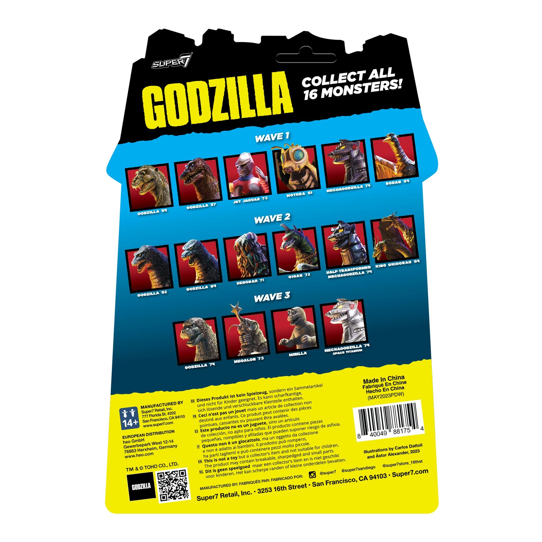 Super7 Toho ReAction Gigan figurină toy recolor articulată