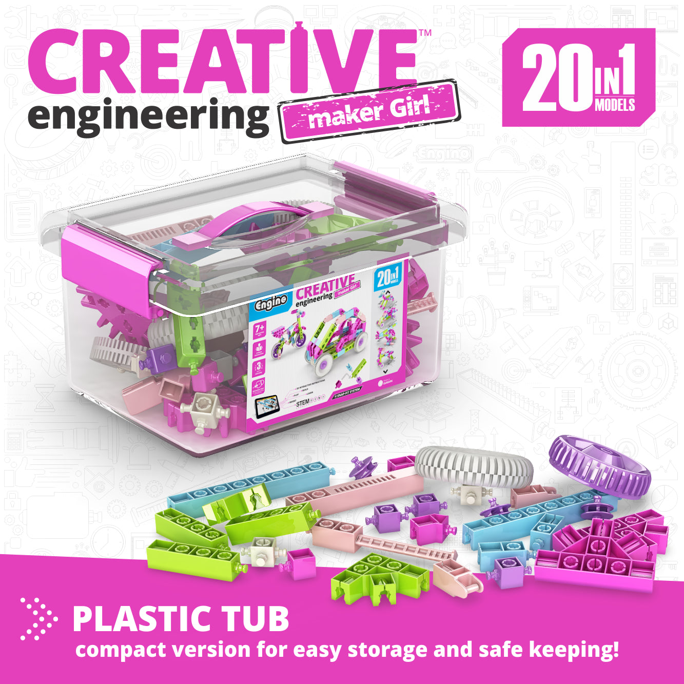 Engino Creative Engineering Maker Girl set constructie 20 modele