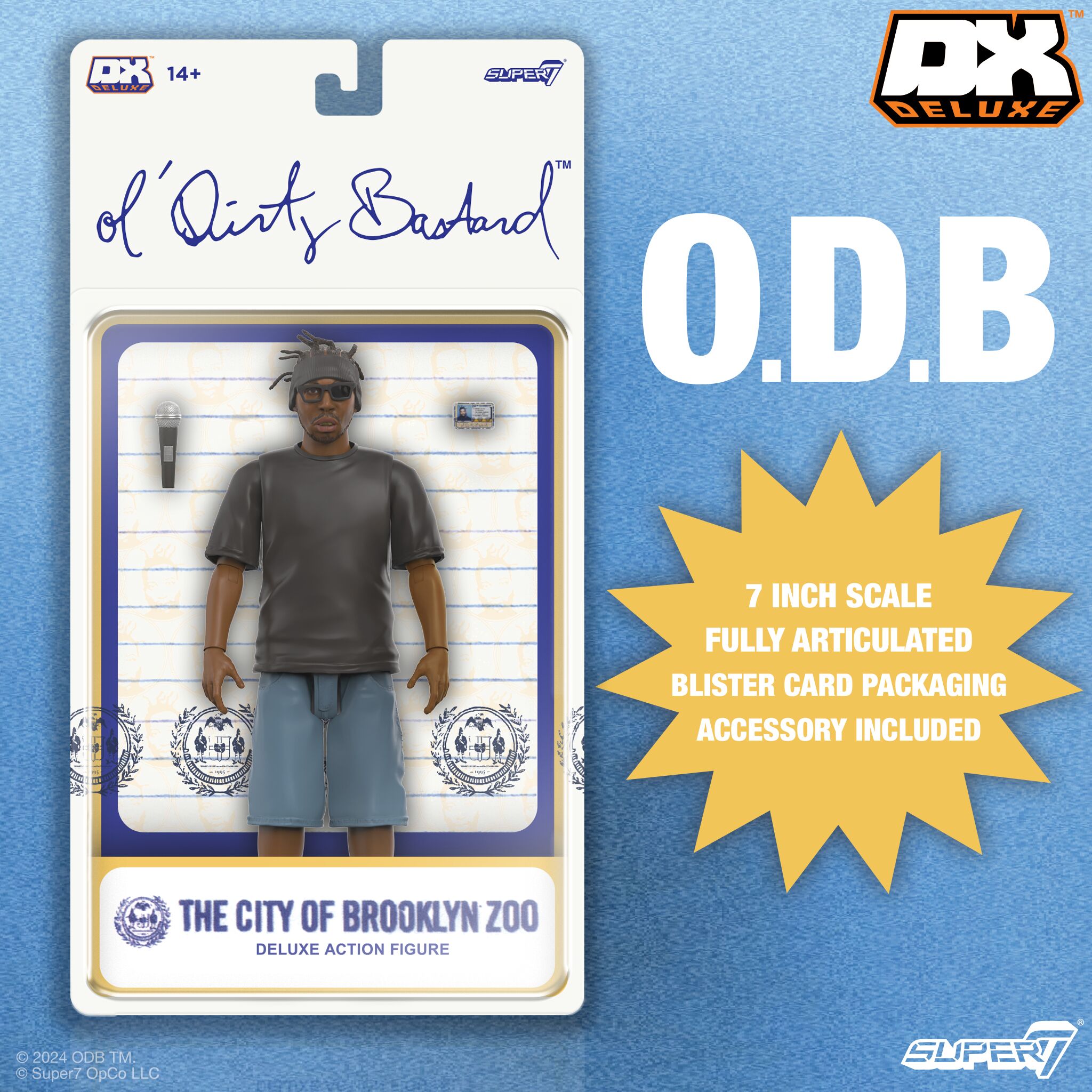 Super7 Deluxe Ol Dirty Bastard ODB figurina 18cm microfon