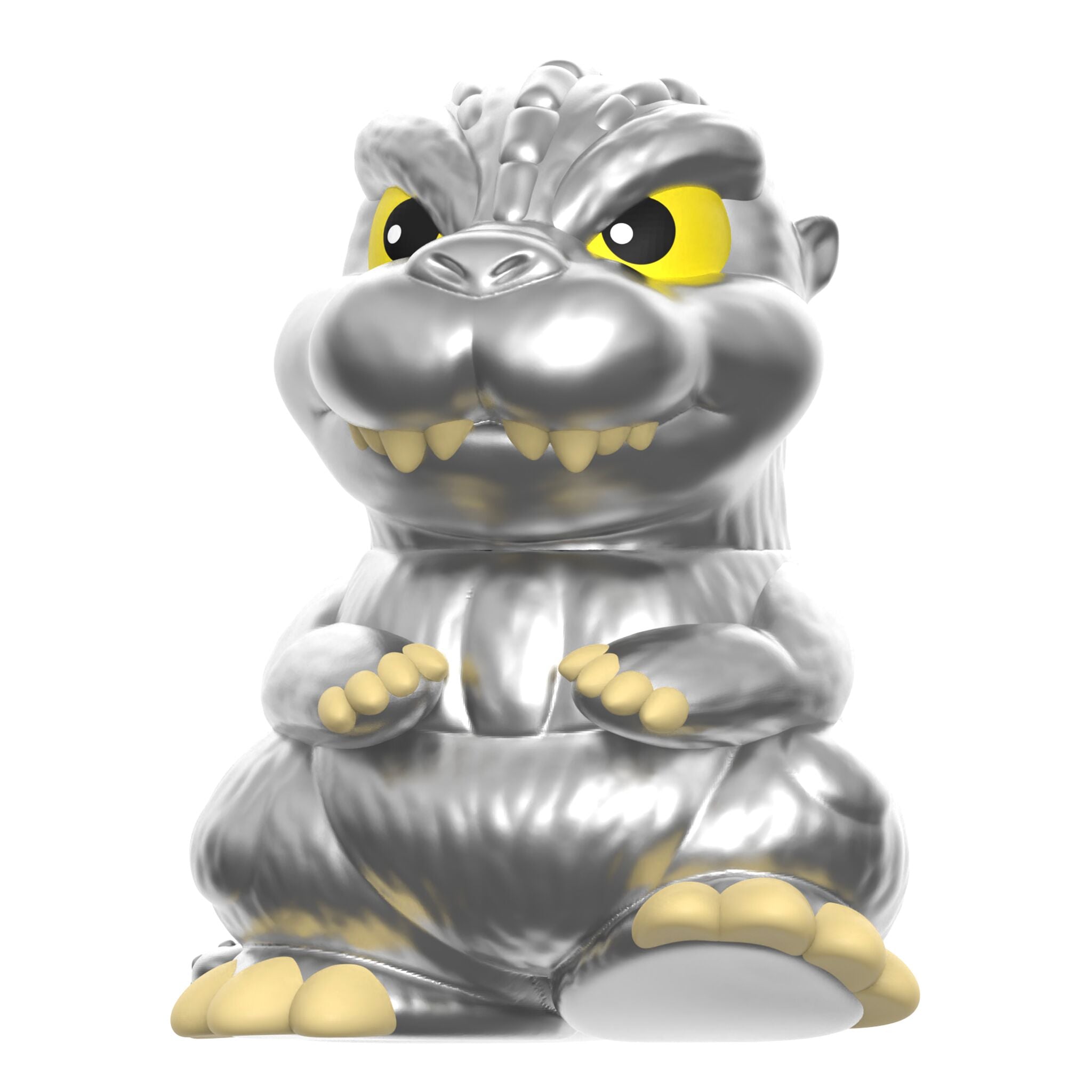 Super7 Toho Fun Fun Godzilla figurina vinil argintiu 70 ani