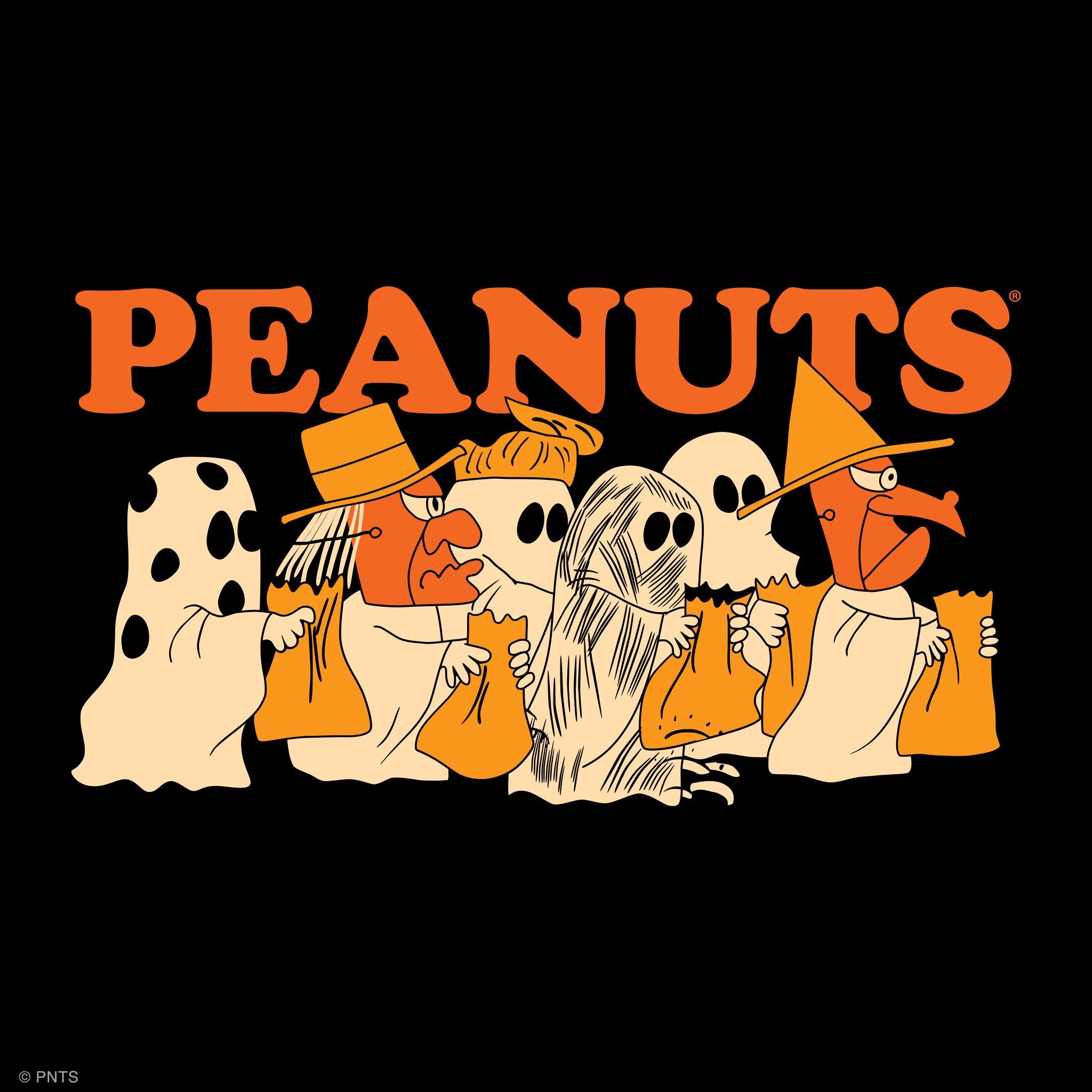 Super7 Peanuts Charlie Brown hanorac Ghost Sheet negru