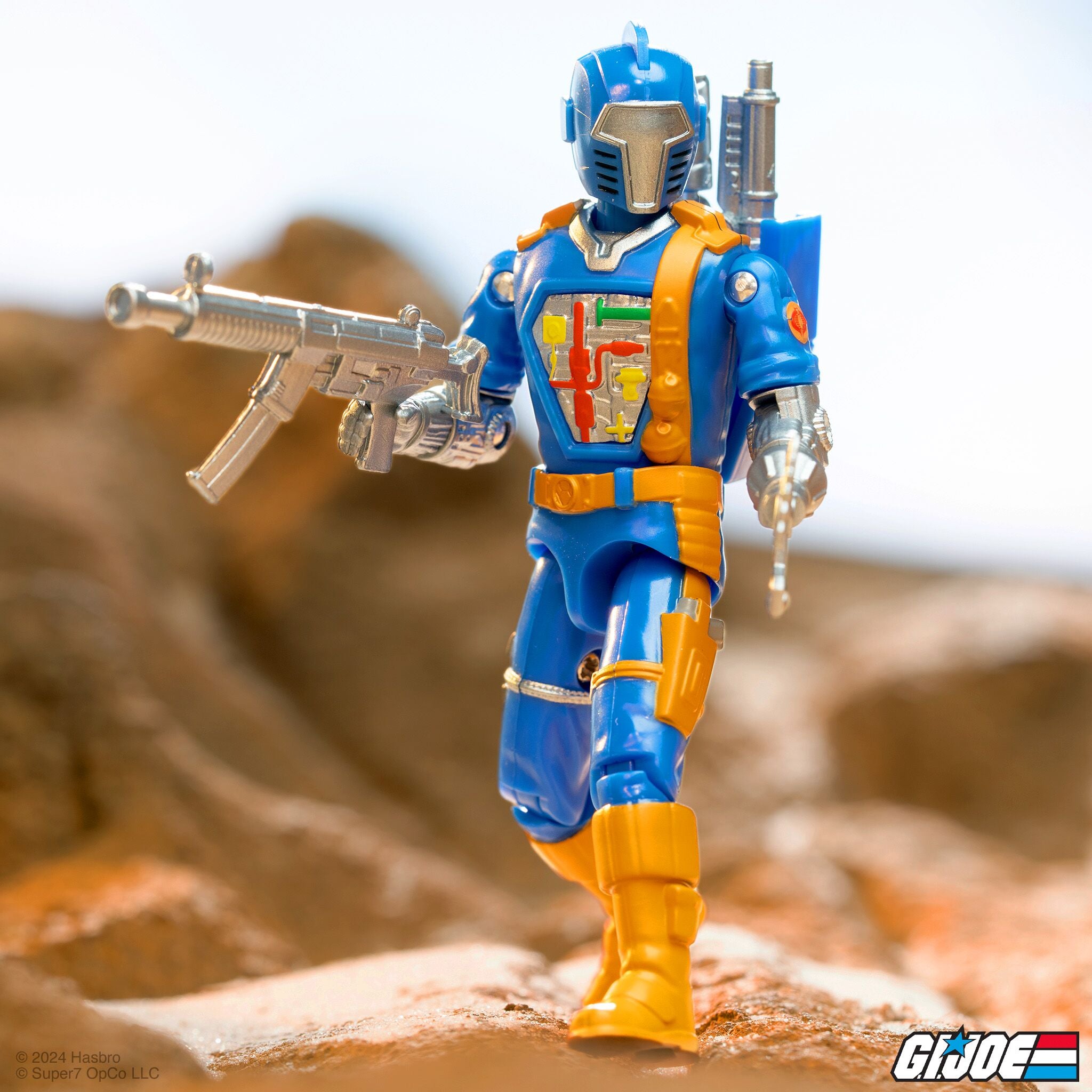 Super7 G.I. Joe ReAction+ Cobra B.A.T. Comic Blue figurina