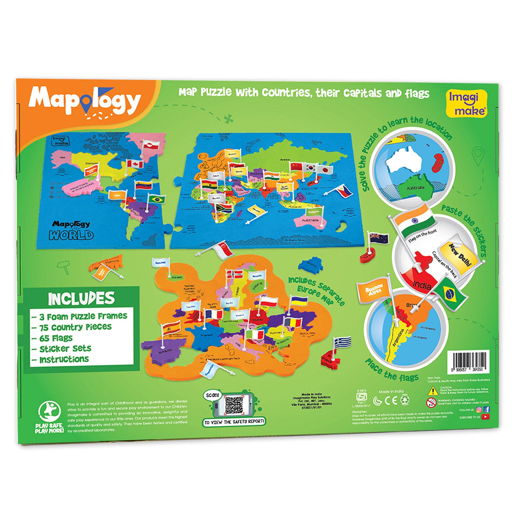 Imagimake Mapology World puzzle steaguri si capitale