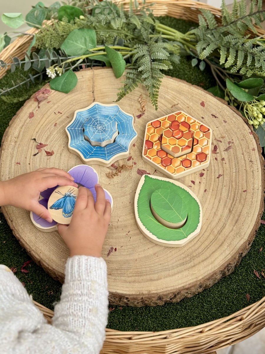 Who's Hiding Garden Bugs puzzle lemn insecte 4 buc