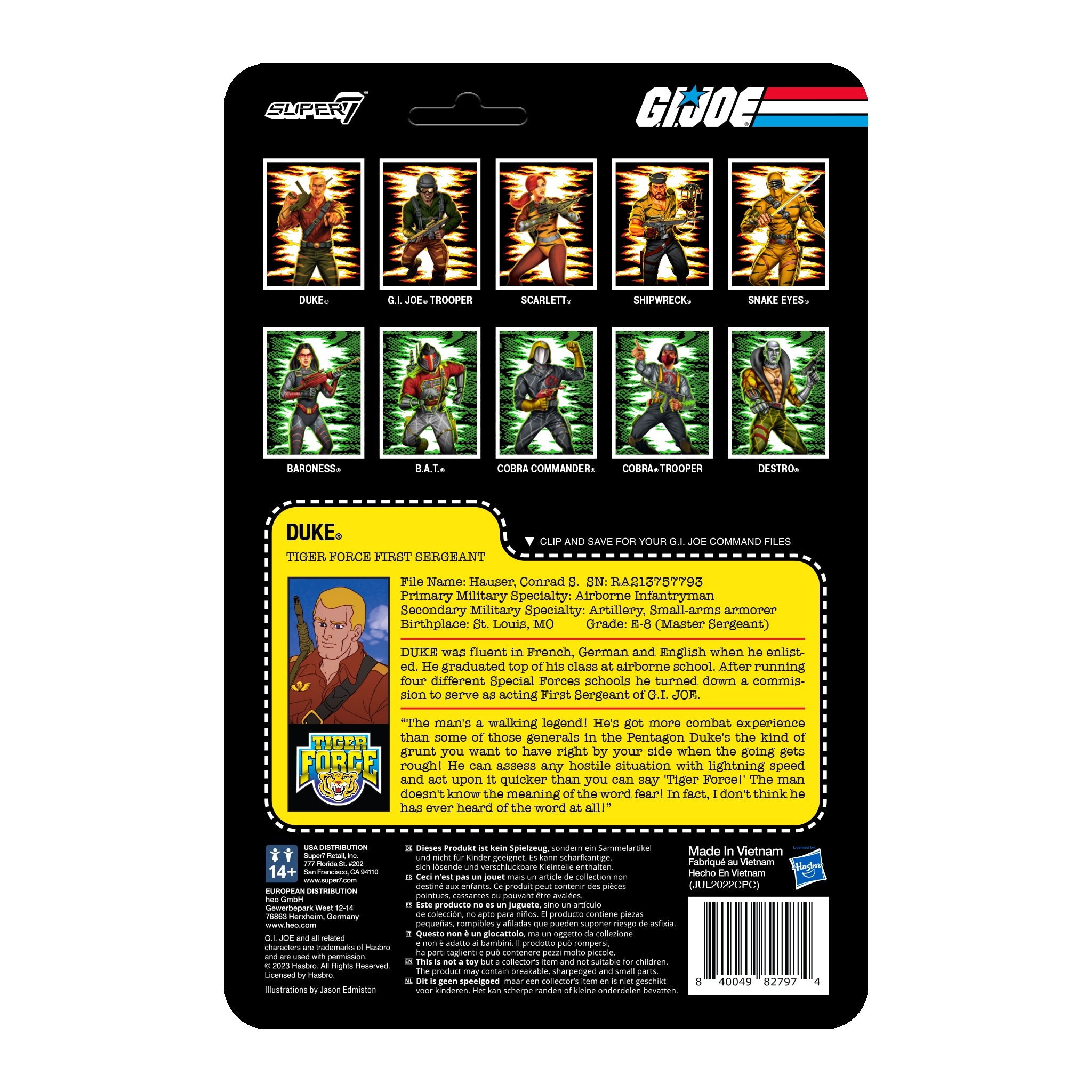Super7 G.I. Joe ReAction Tiger Force Duke figurina 9,5 cm