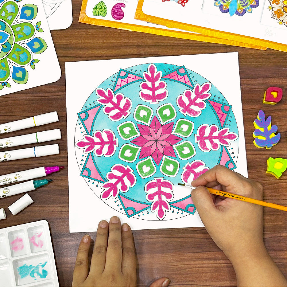 Imagimake Mandala set pictura acuarela 3 panze motive