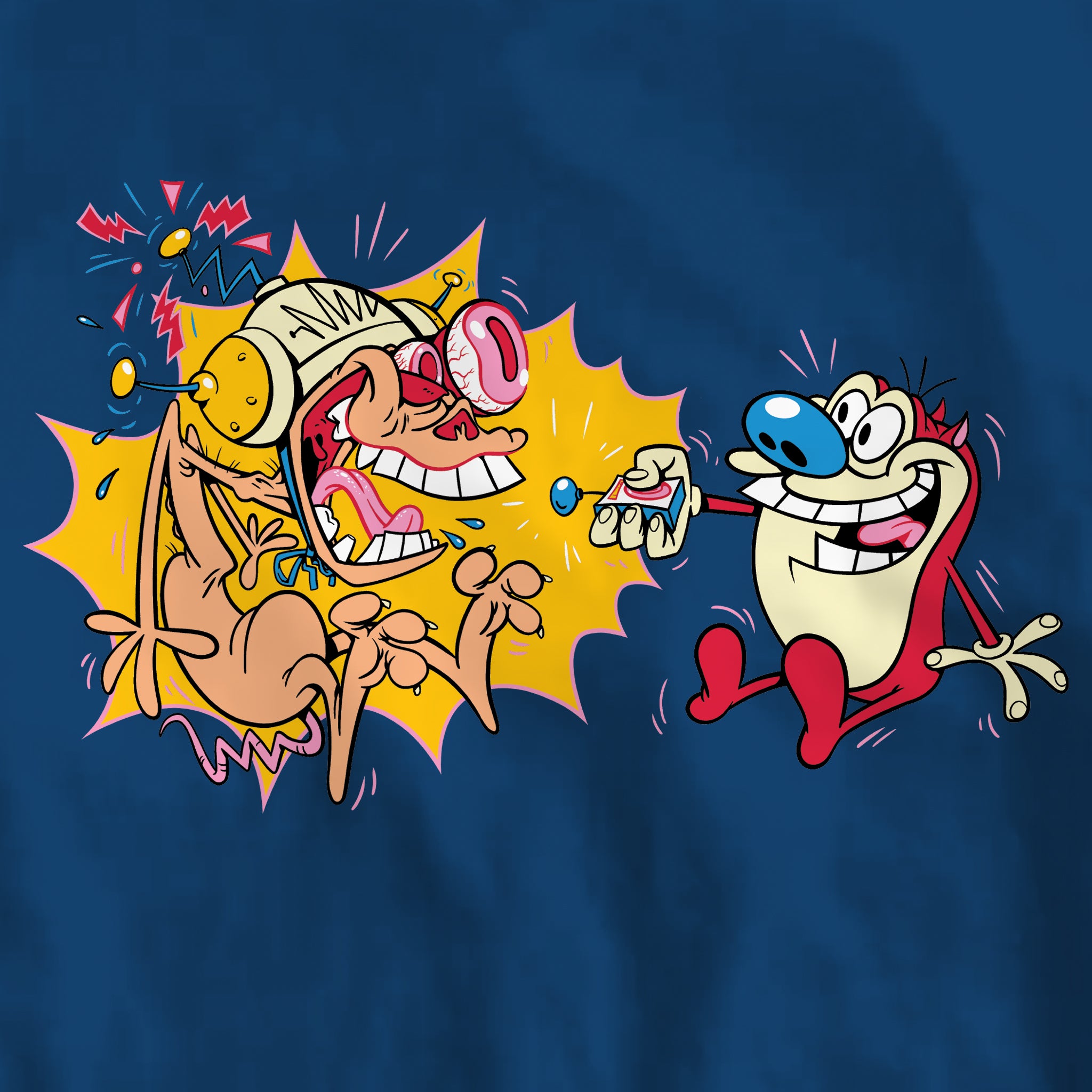 Super7 Ren Stimpy Happy Happy Joy Joy tricou bumbac negru
