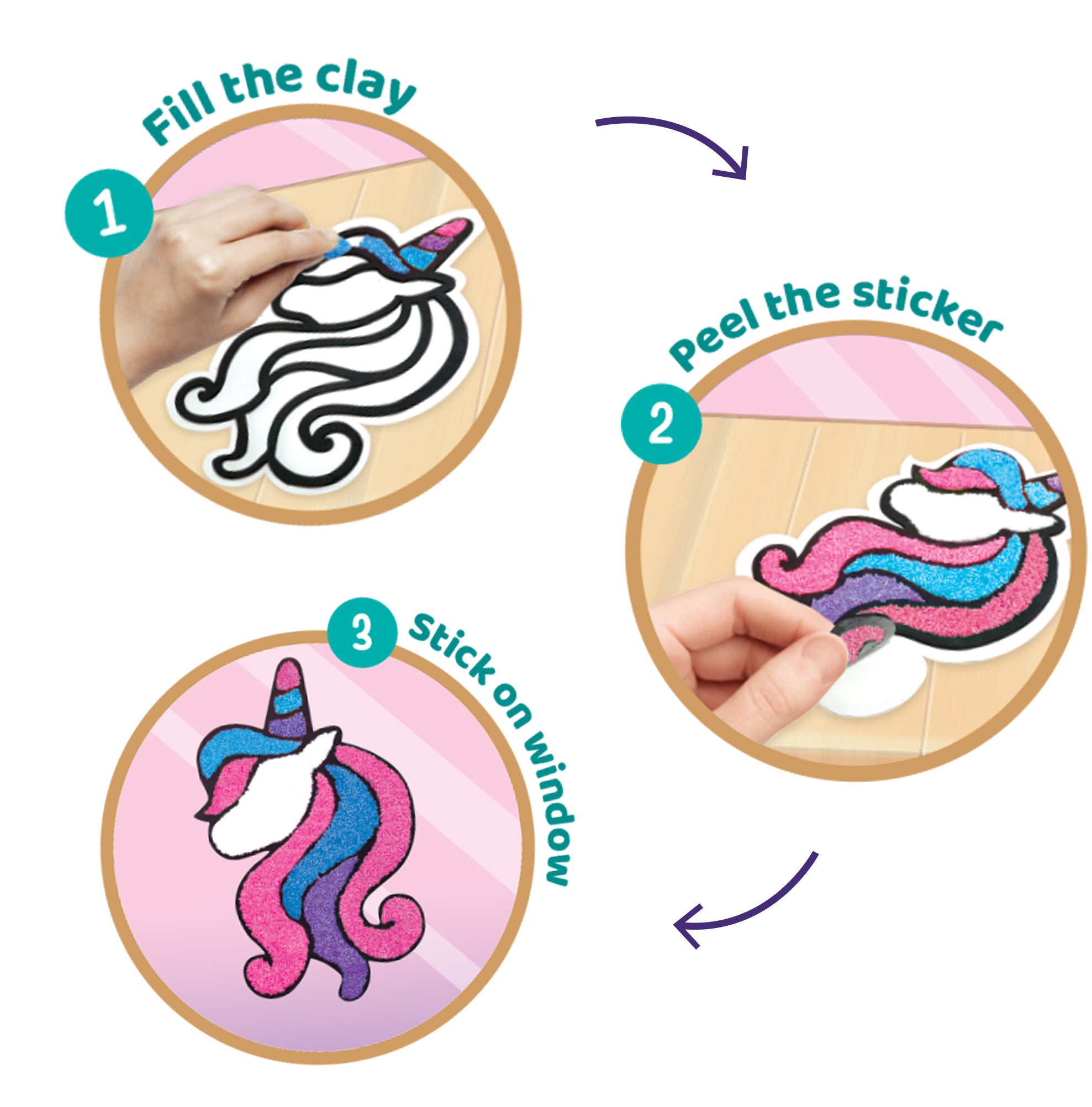 Imagimake set sticker cu lut Unicorn 3 plicuri