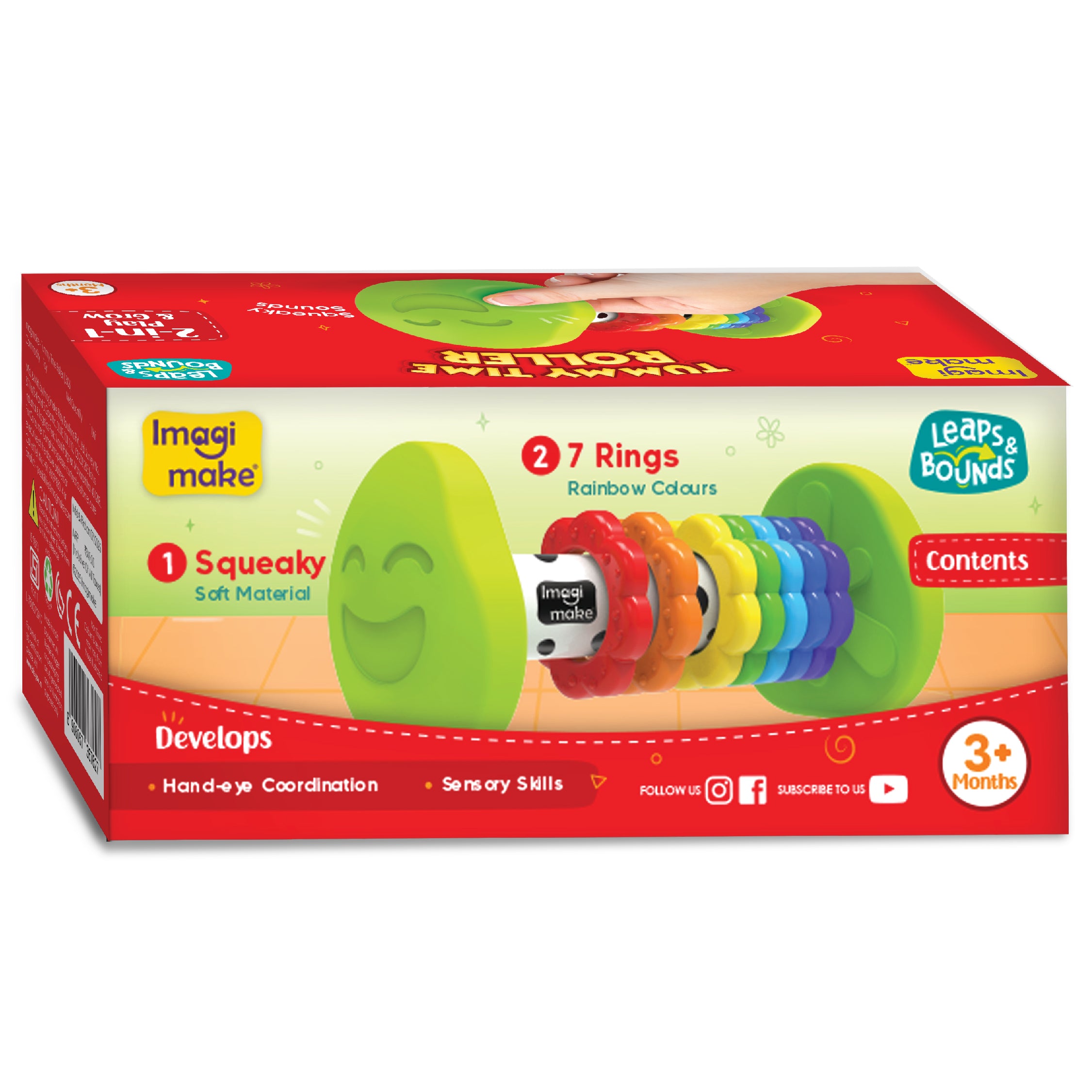 Imagimake Leaps Bounds Tummy Time Roller jucarie bebelusi 3 luni+