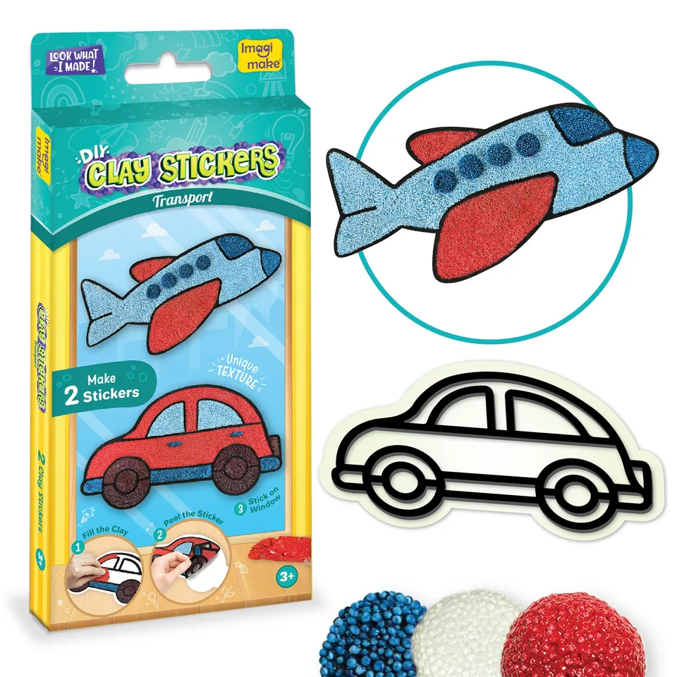Imagimake Clay Stickers Transport plastilină 3 culori