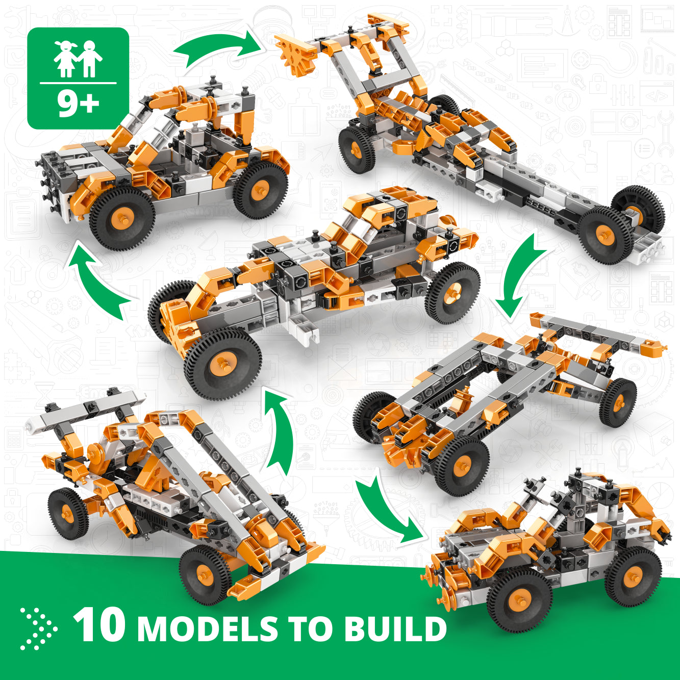 Engino Discovering STEM How Cars Work set constructie 10 masinute