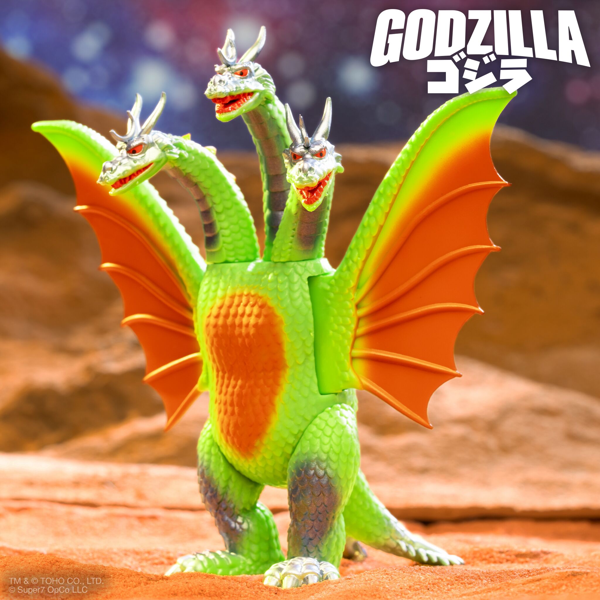 Super7 Toho King Ghidorah figurina articulata vintage 60 ani