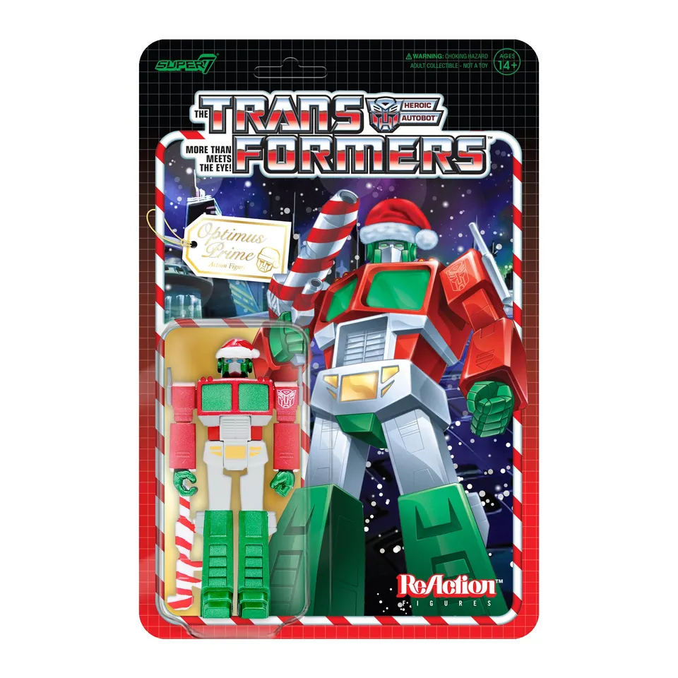 Super7 Transformers ReAction Optimus Santa figurina Craciun