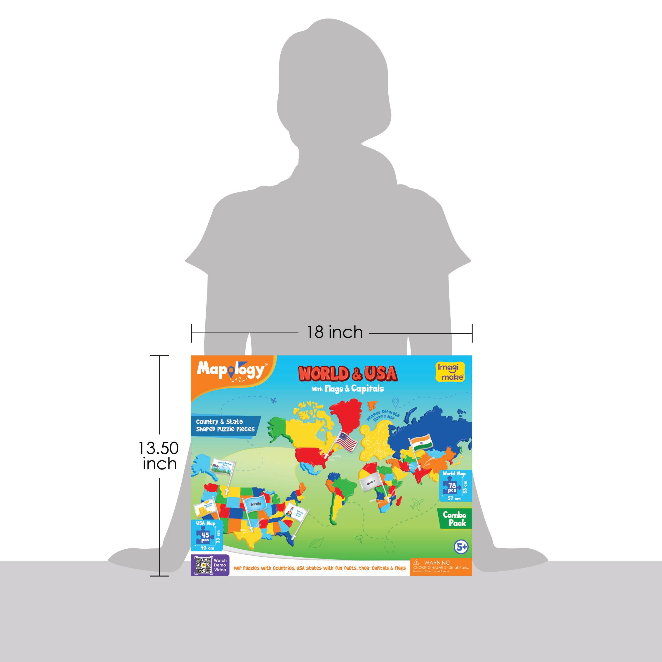 Imagimake Mapology puzzle harti lume si SUA cu steaguri