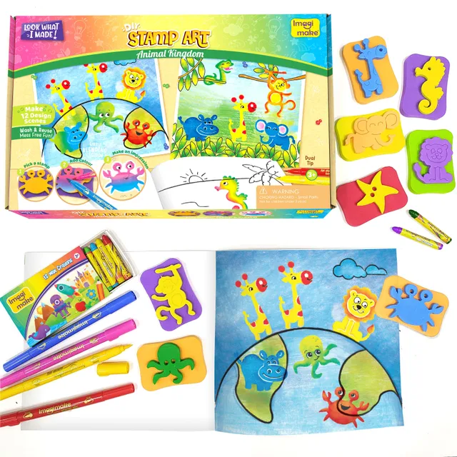 Imagimake Stamp Art set ștampile animale 3+ ani