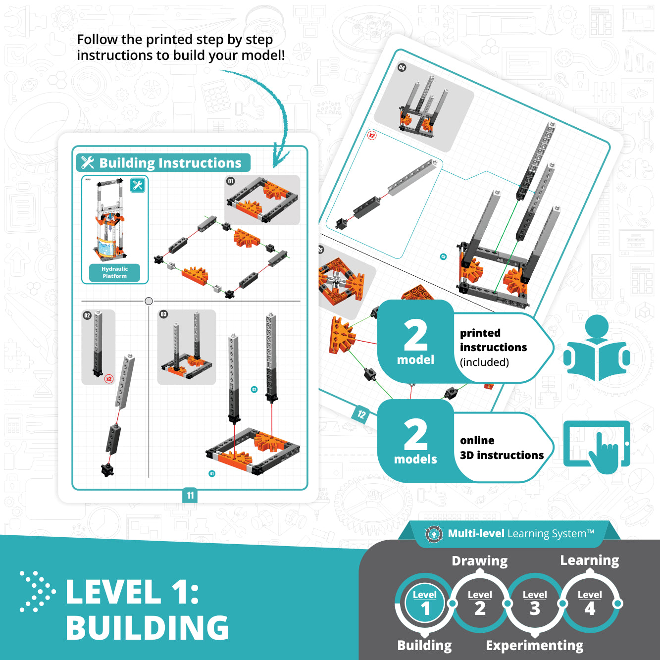 Engino STEAM Labs How Hydraulics set hidraulică 4 modele
