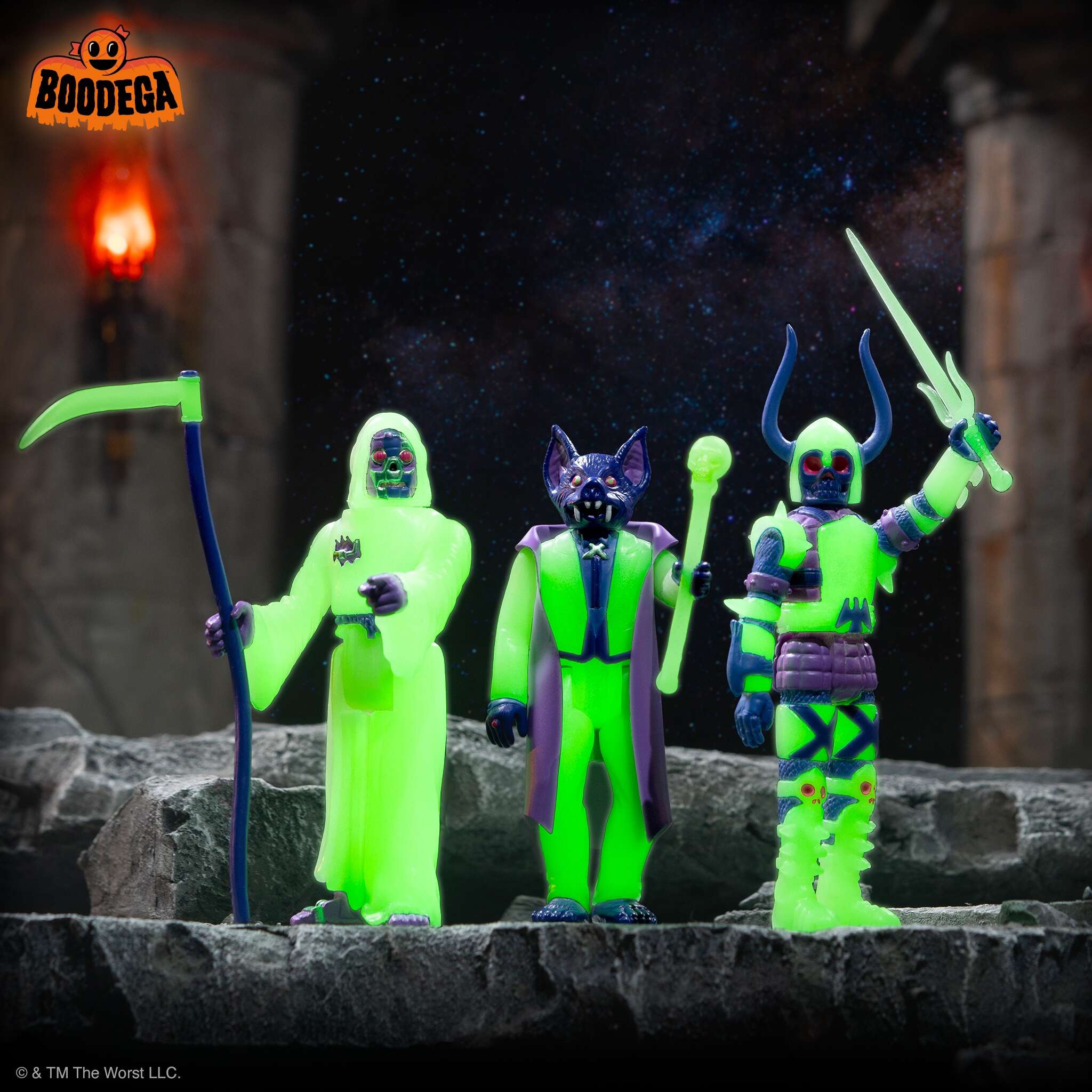 Super7 The Worst Monster Glow figurine set 3 buc fosforescent