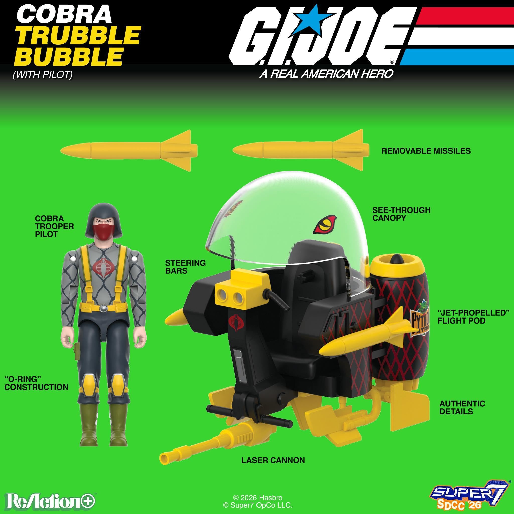 Super7 G.I. Joe Trubble Bubble vehicul Cobra Python Patrol