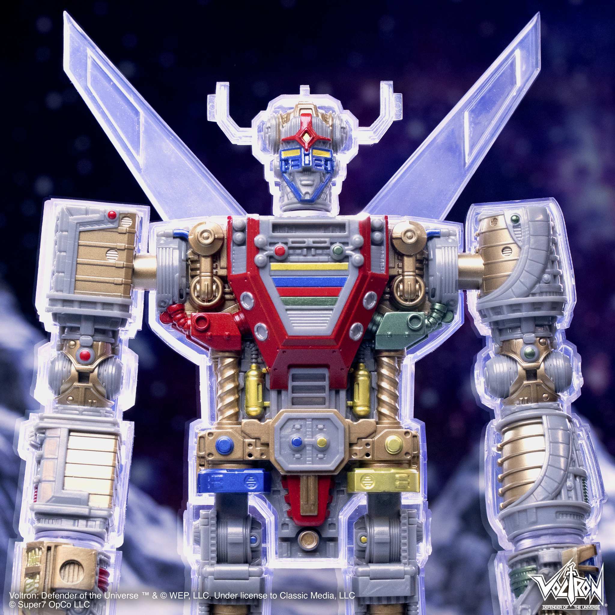 Super7 Super Cyborg Voltron Clear figurina robot 28cm