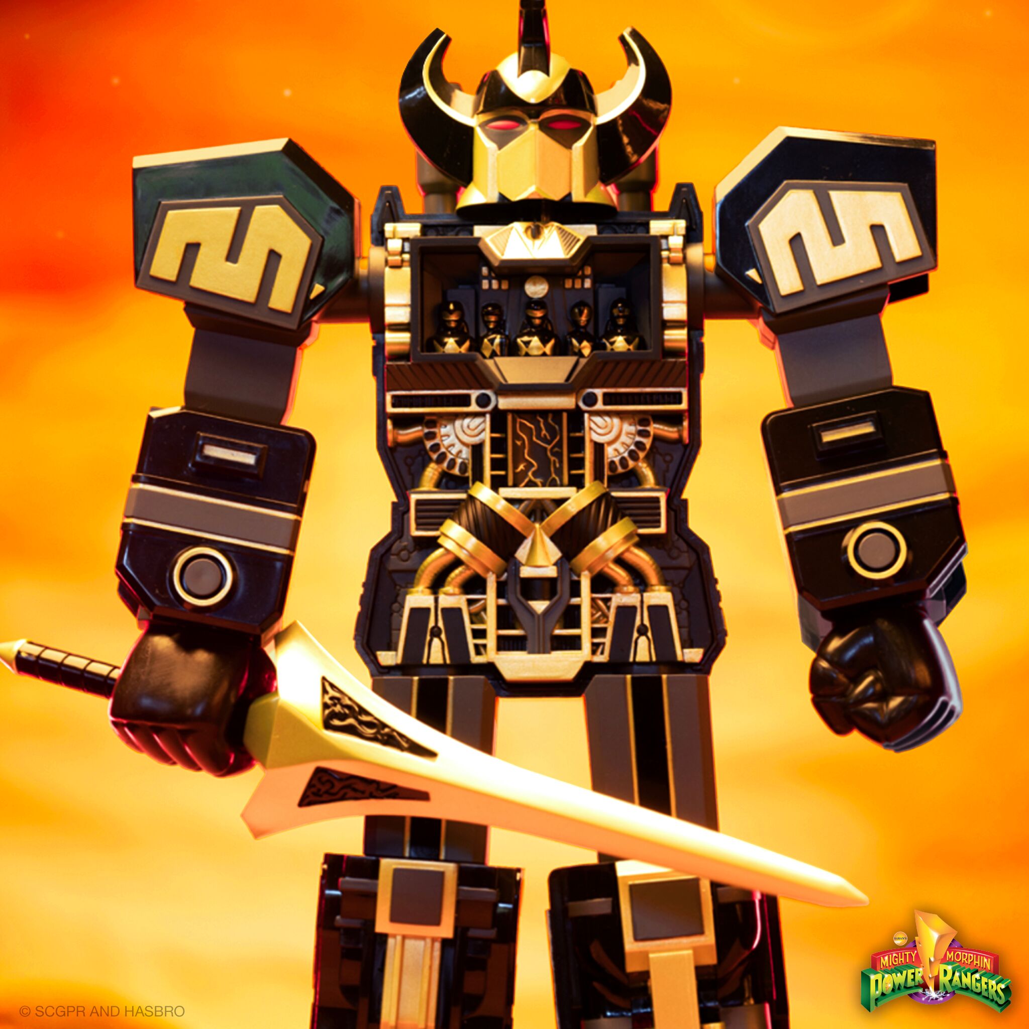 Super7 Power Rangers Super Cyborg Megazord 11 inch negru