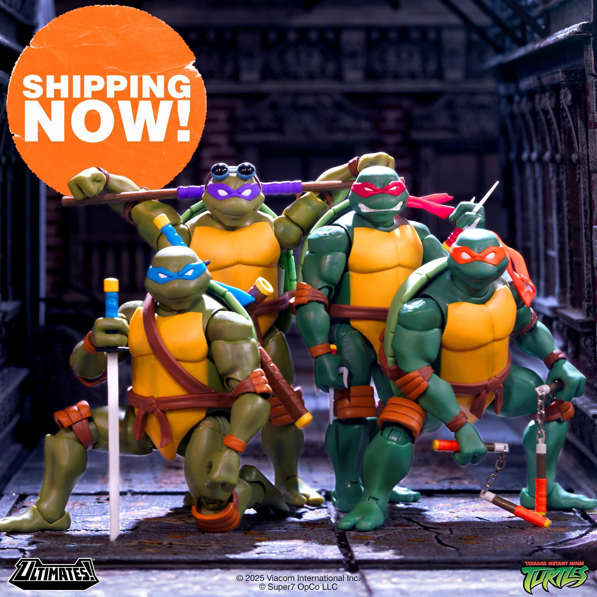 Super7 TMNT Ultimates figurina Leonardo 2003 cu katane 18 cm