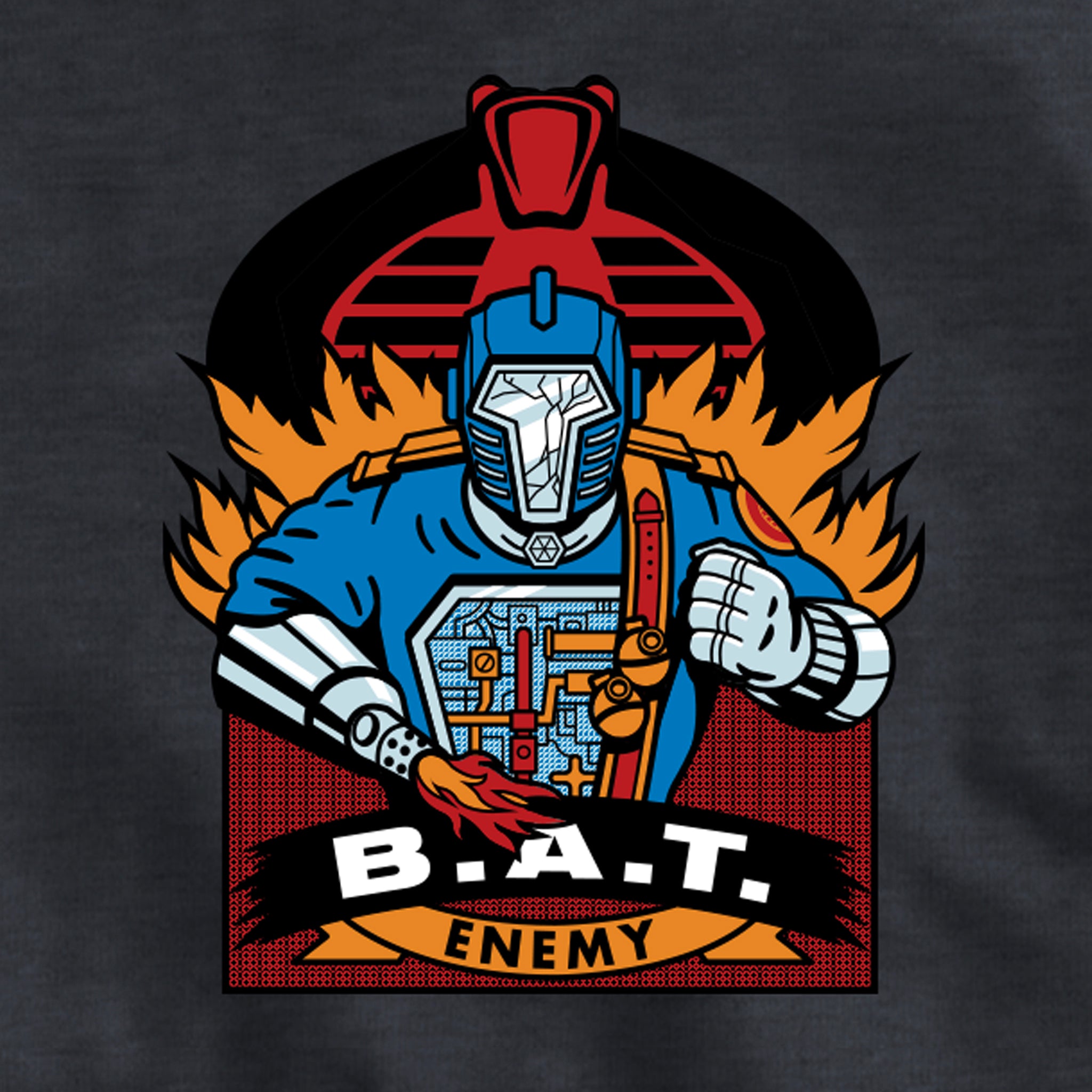 Super7 G.I. Joe Cobra B.A.T. tricou bumbac gri inchis
