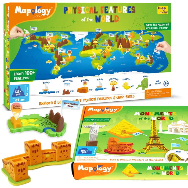 Imagimake Mapology Political Physical Map Puzzle of the World 3D