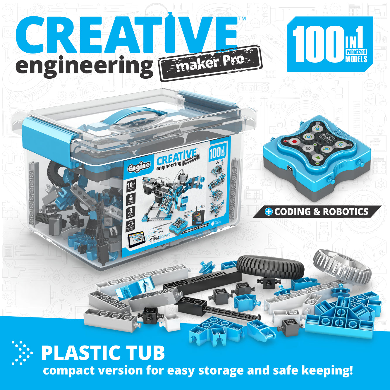 Engino Creative Engineering Maker Pro 100 in 1 set constructie motorizat