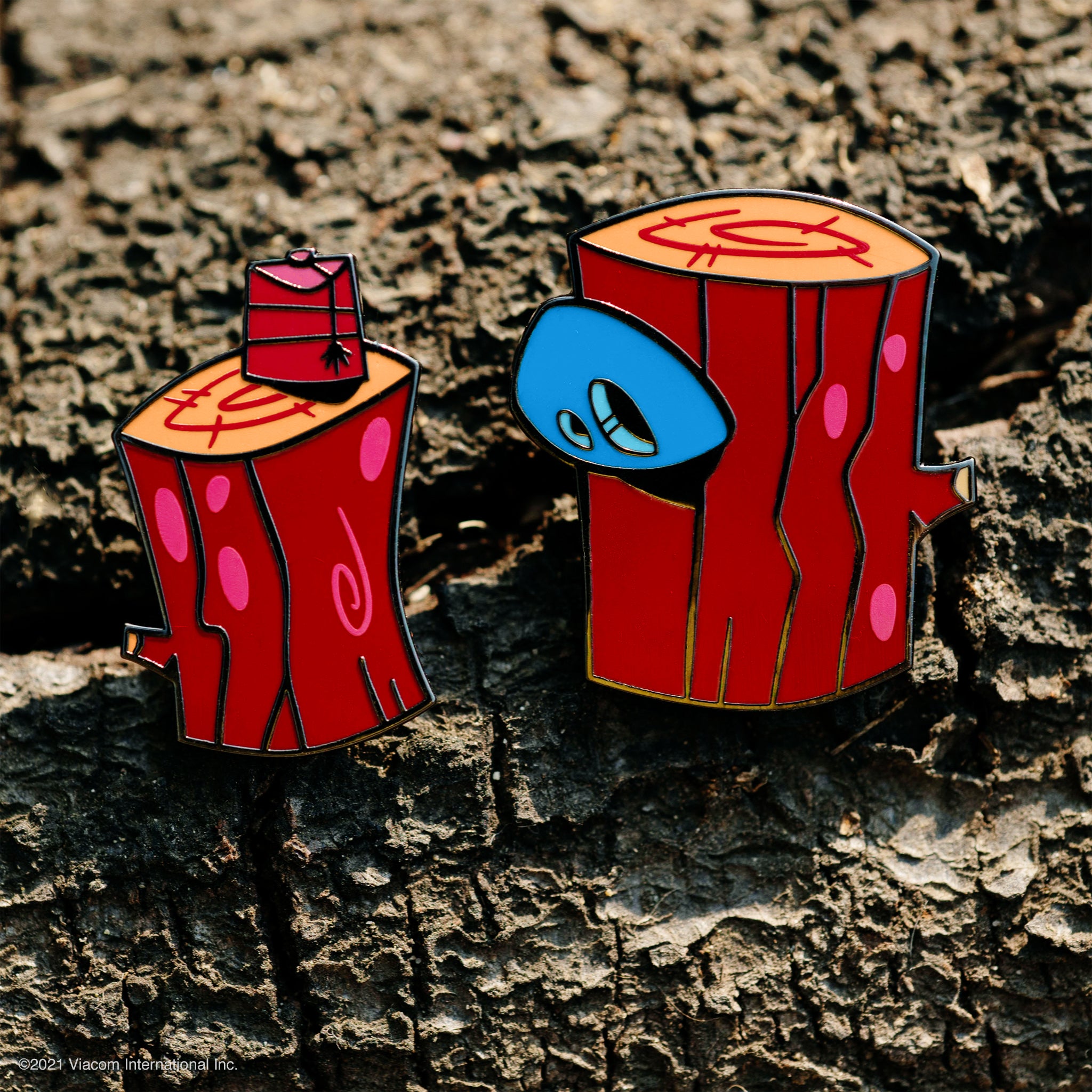 Super7 Ren si Stimpy LOG pin emailat set 2 buc