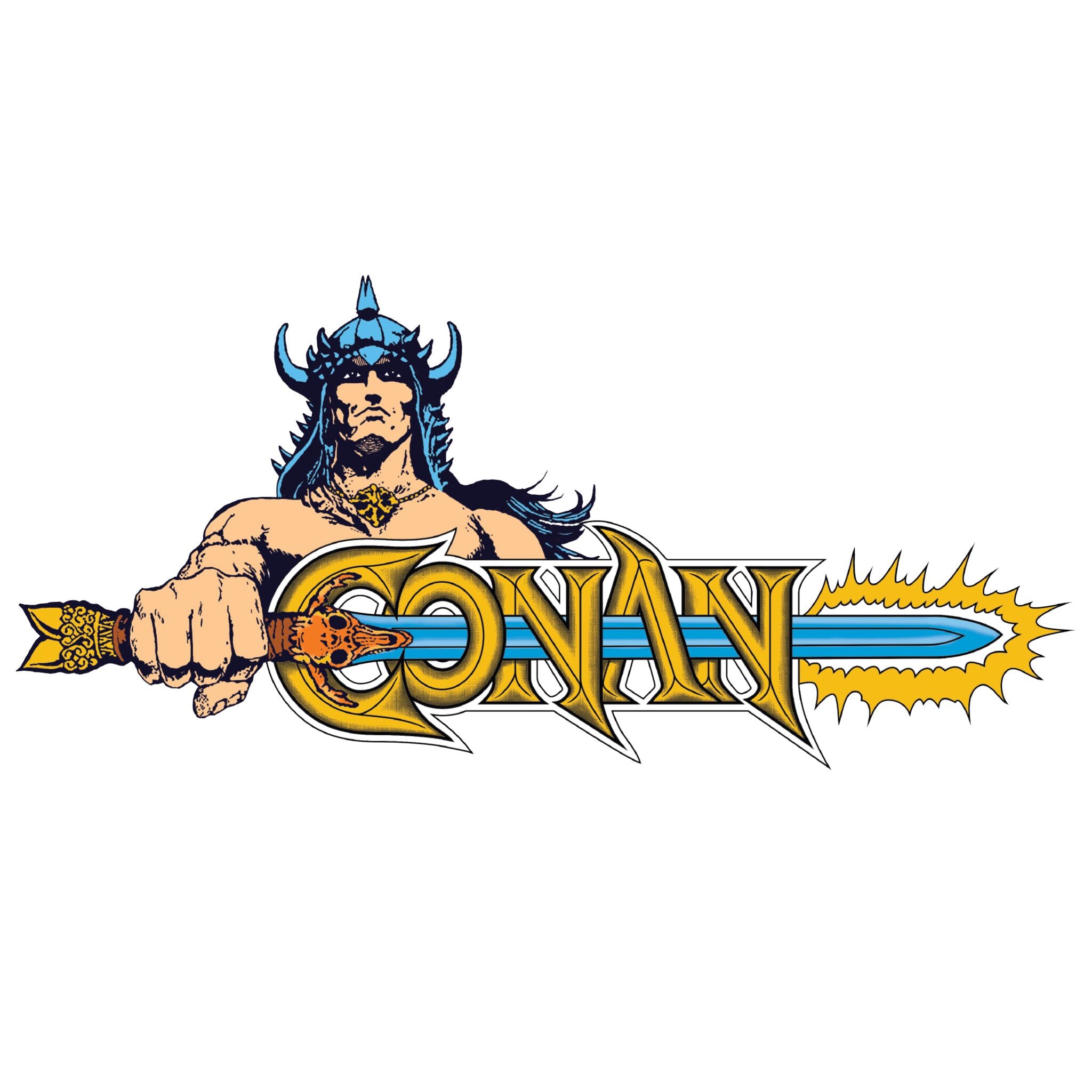 Super7 Conan Comic Logo tricou alb cu chenare negre